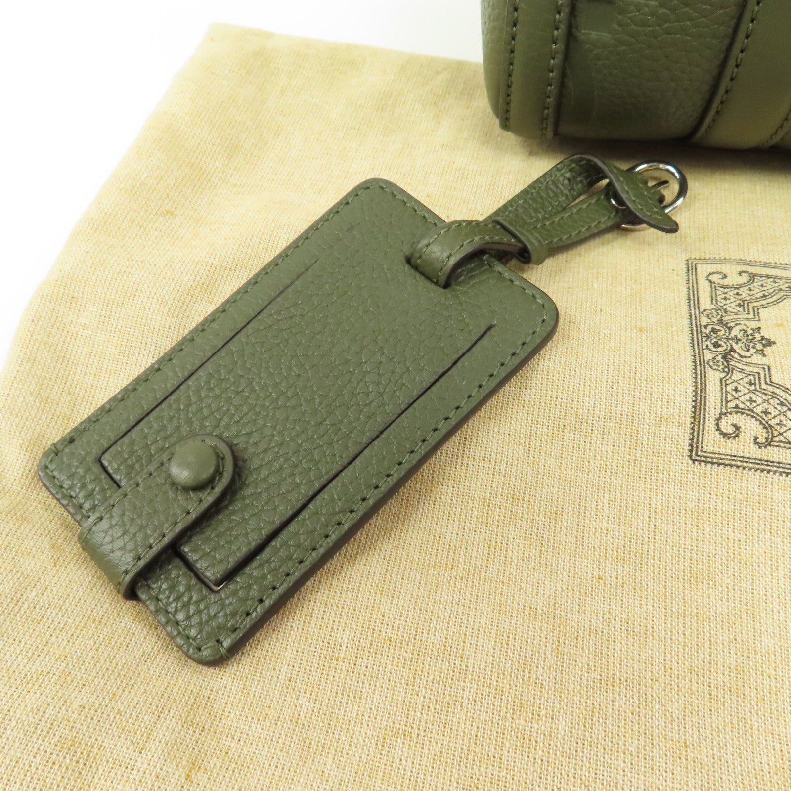 GUCCI GG SHW Mini Jumbo GG Duffle 2 Way Shoulder Hand Bag Calfskin Leather Green