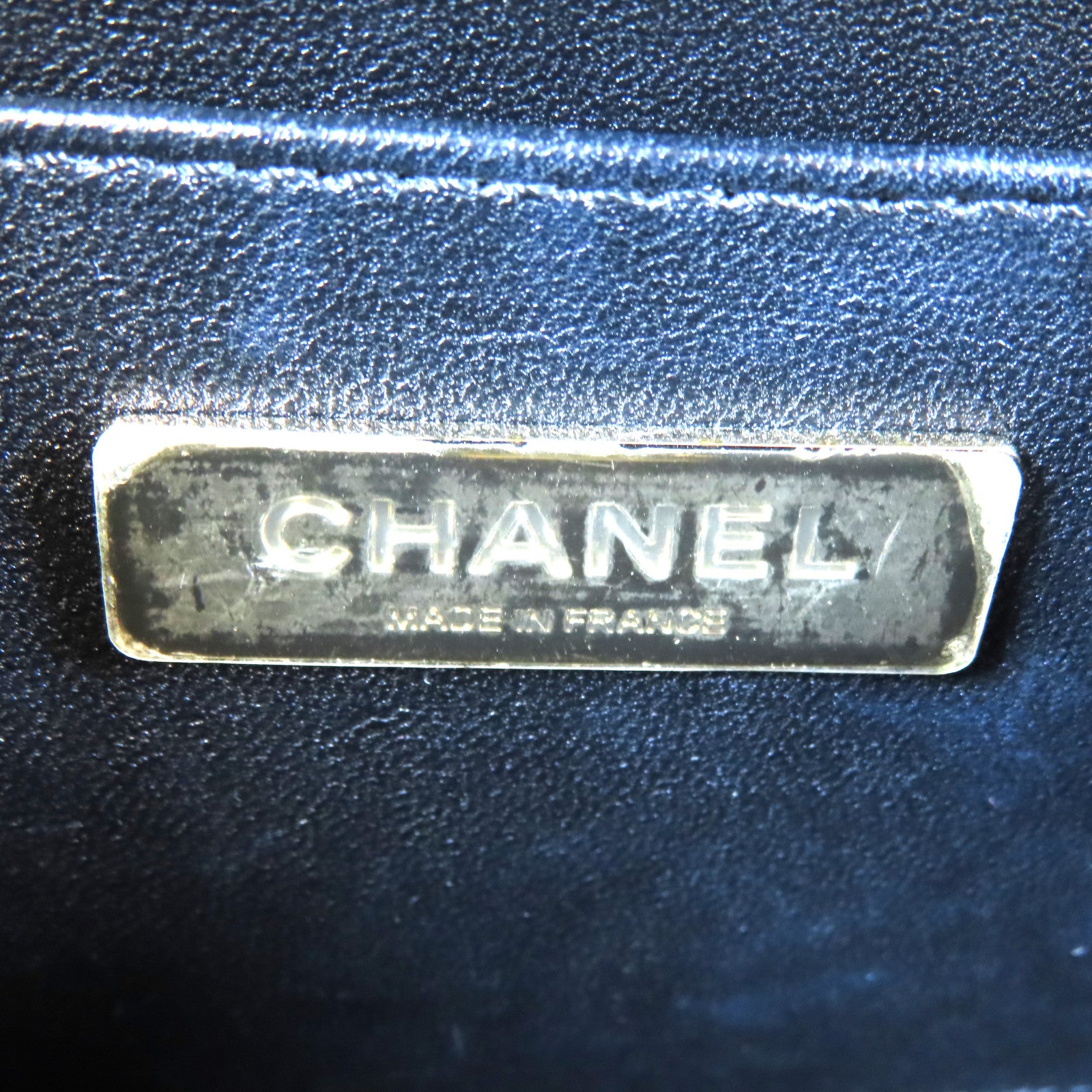 CHANEL 菱格牛皮皮革Chain Box Bag金扣鏈帶手挽肩背兩用袋黑色