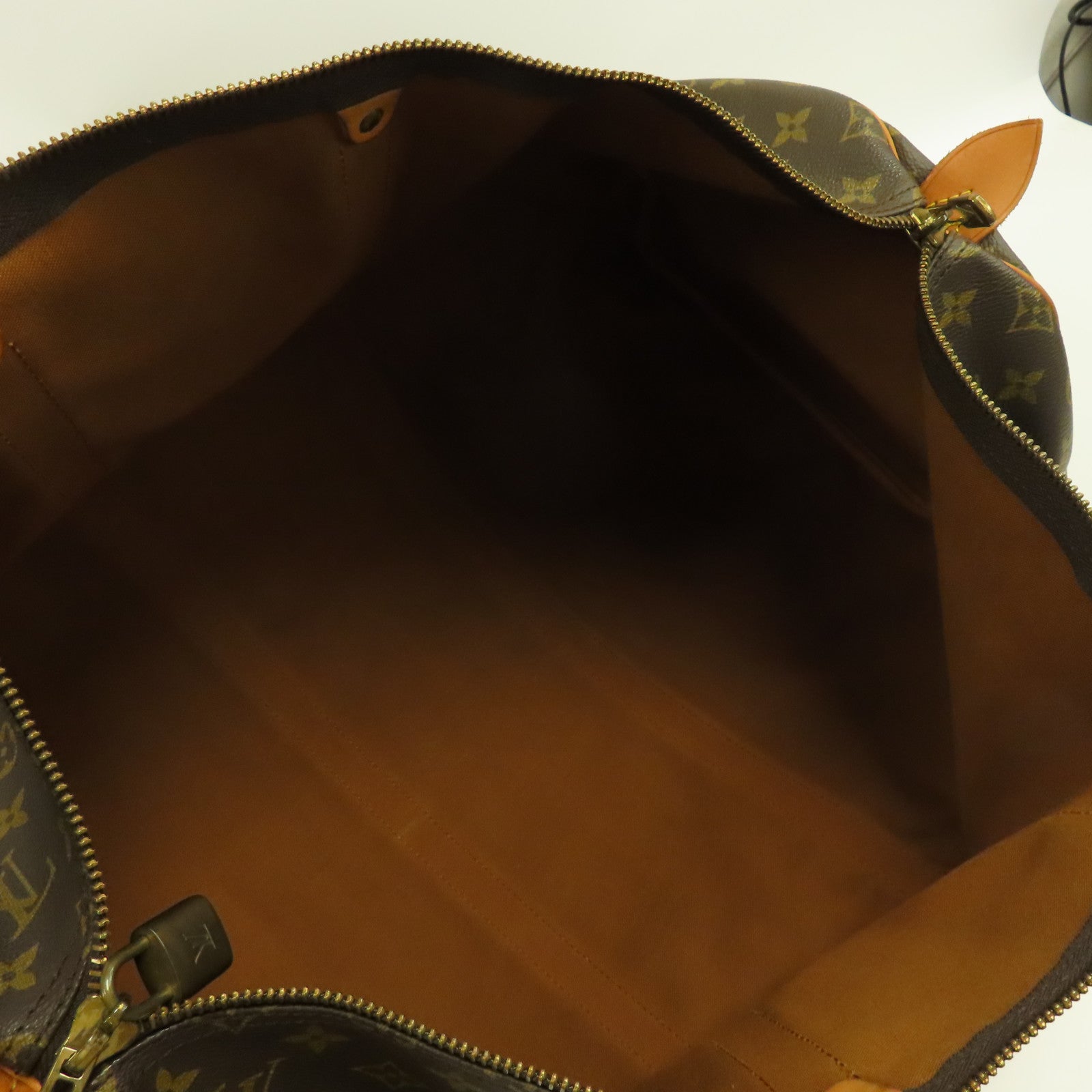 LOUIS VUITTON Monogram Keepall 55金扣波士頓包啡色