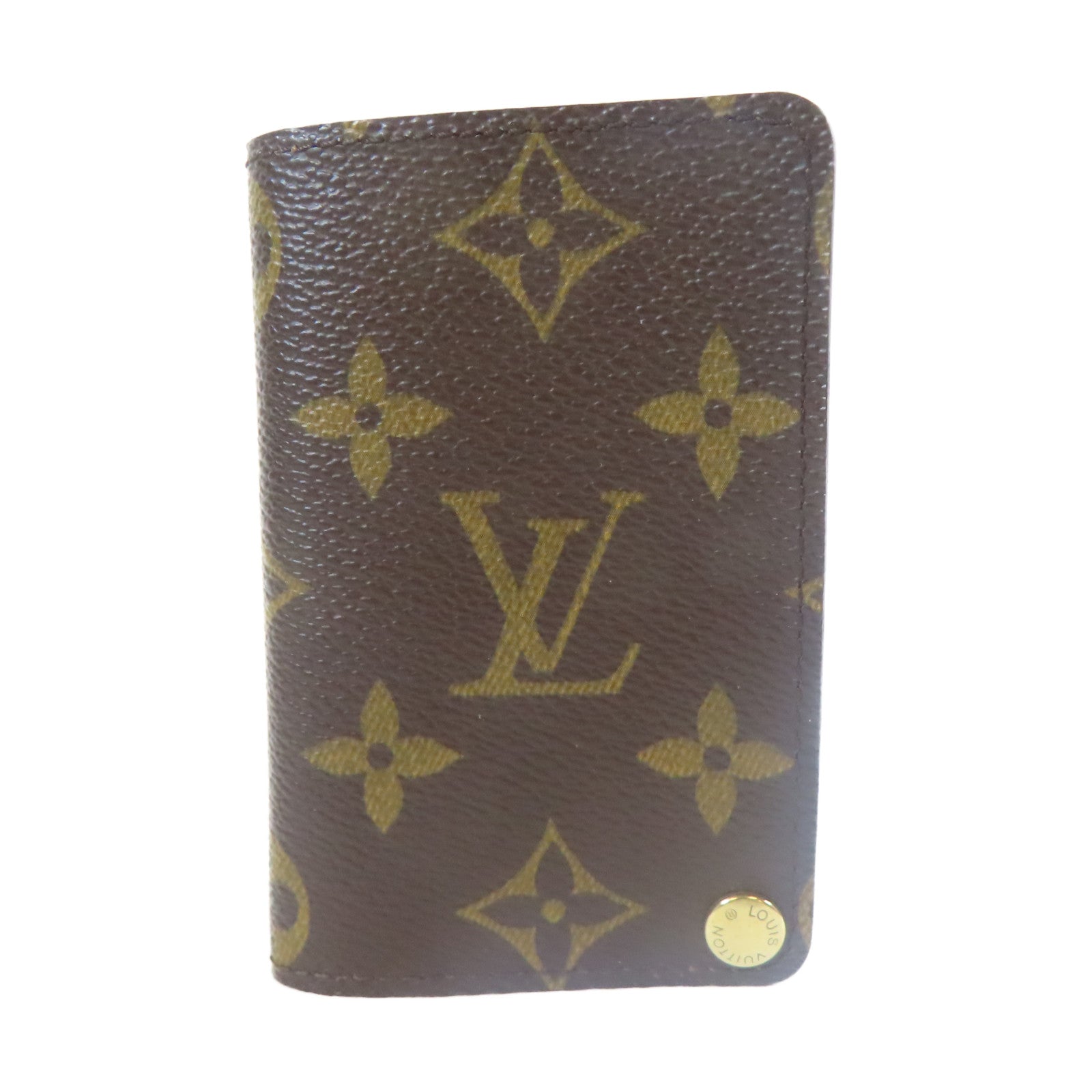LOUIS VUITTON 【激減優惠】Monogram Porte Cartes Credit Pression Card Case金扣卡片套啡色