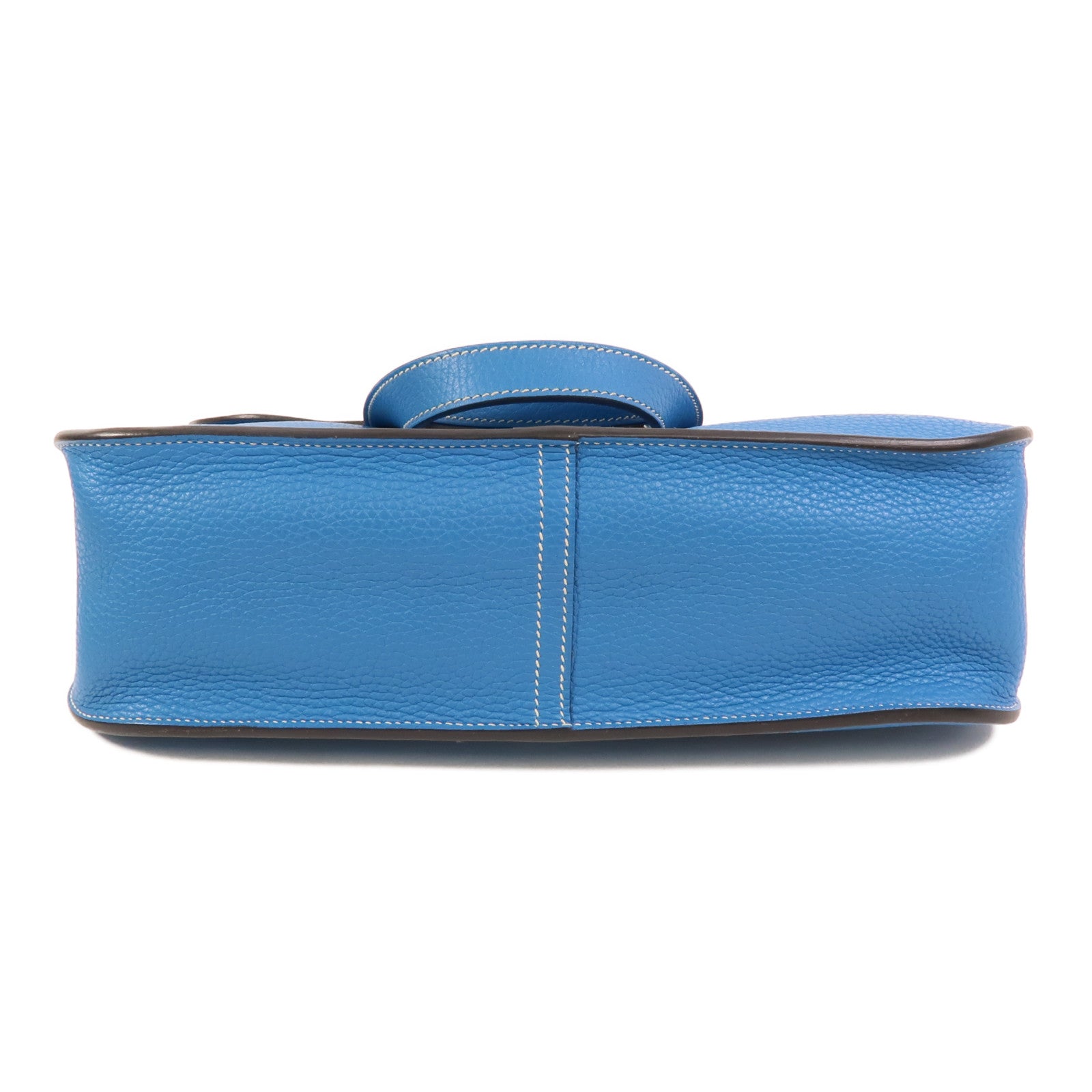 HERMES Clemence皮革Halzan 31手挽肩背兩用袋Bleu Hydra