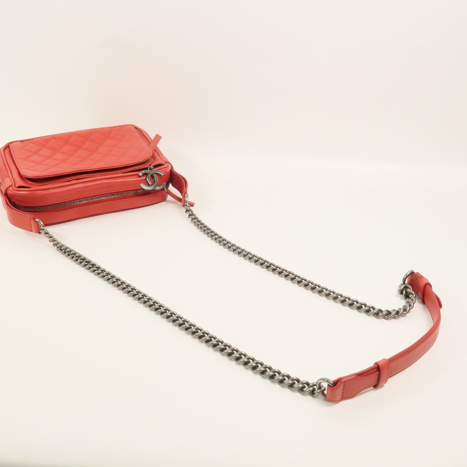 CHANEL 牛皮皮革Chain Shoulder鏈帶肩背袋
