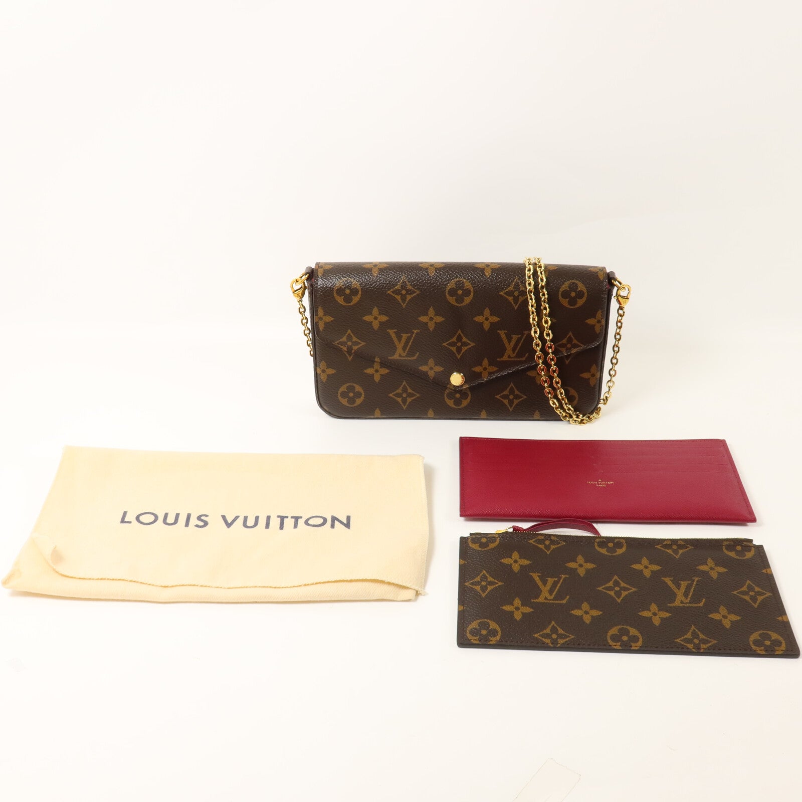 LOUIS VUITTON Monogram Felicie Pochette鏈帶肩背袋