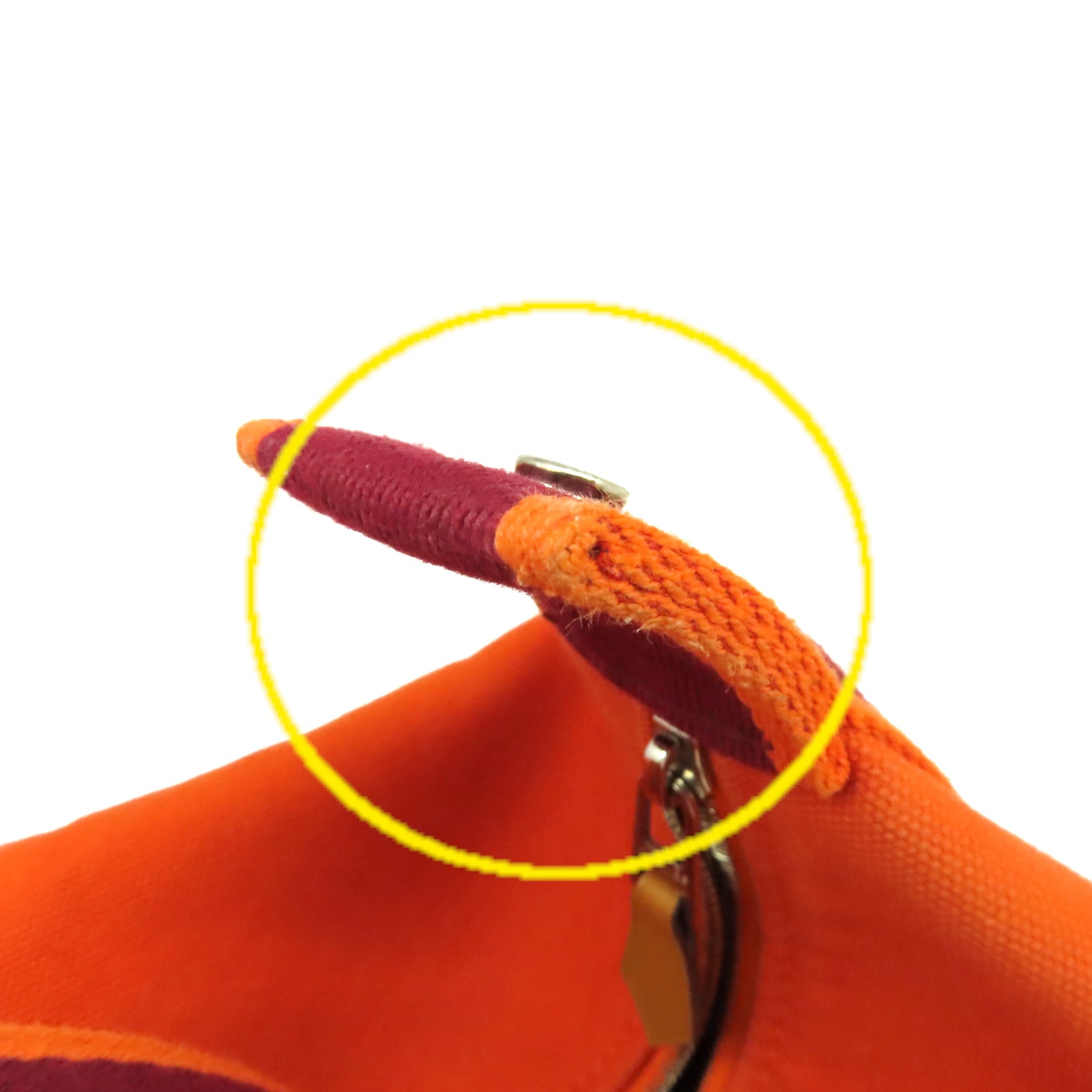 HERMES 【激減優惠】帆布Bride-a-Brac Hand Bag銀扣手挽袋橙色