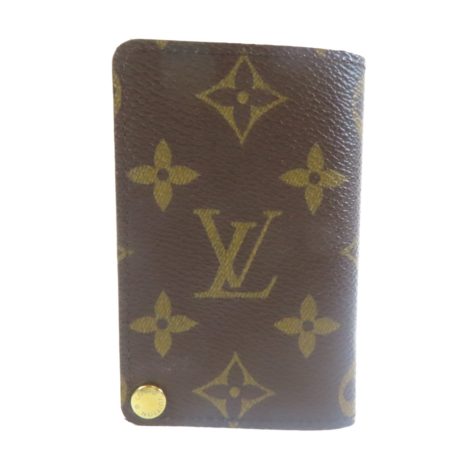 LOUIS VUITTON 【激減優惠】Monogram Porte Cartes Credit Pression Card Case金扣卡片套啡色