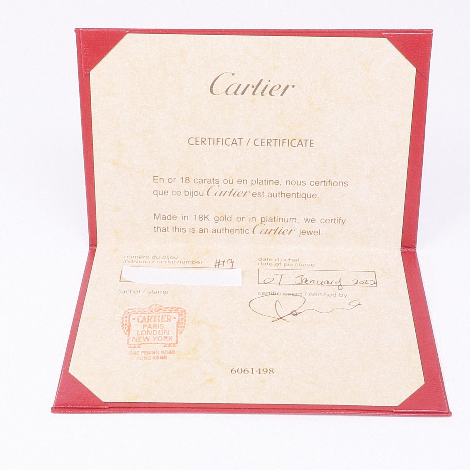 CARTIER 18K白金Love Bracelet手鐲Cartier#19