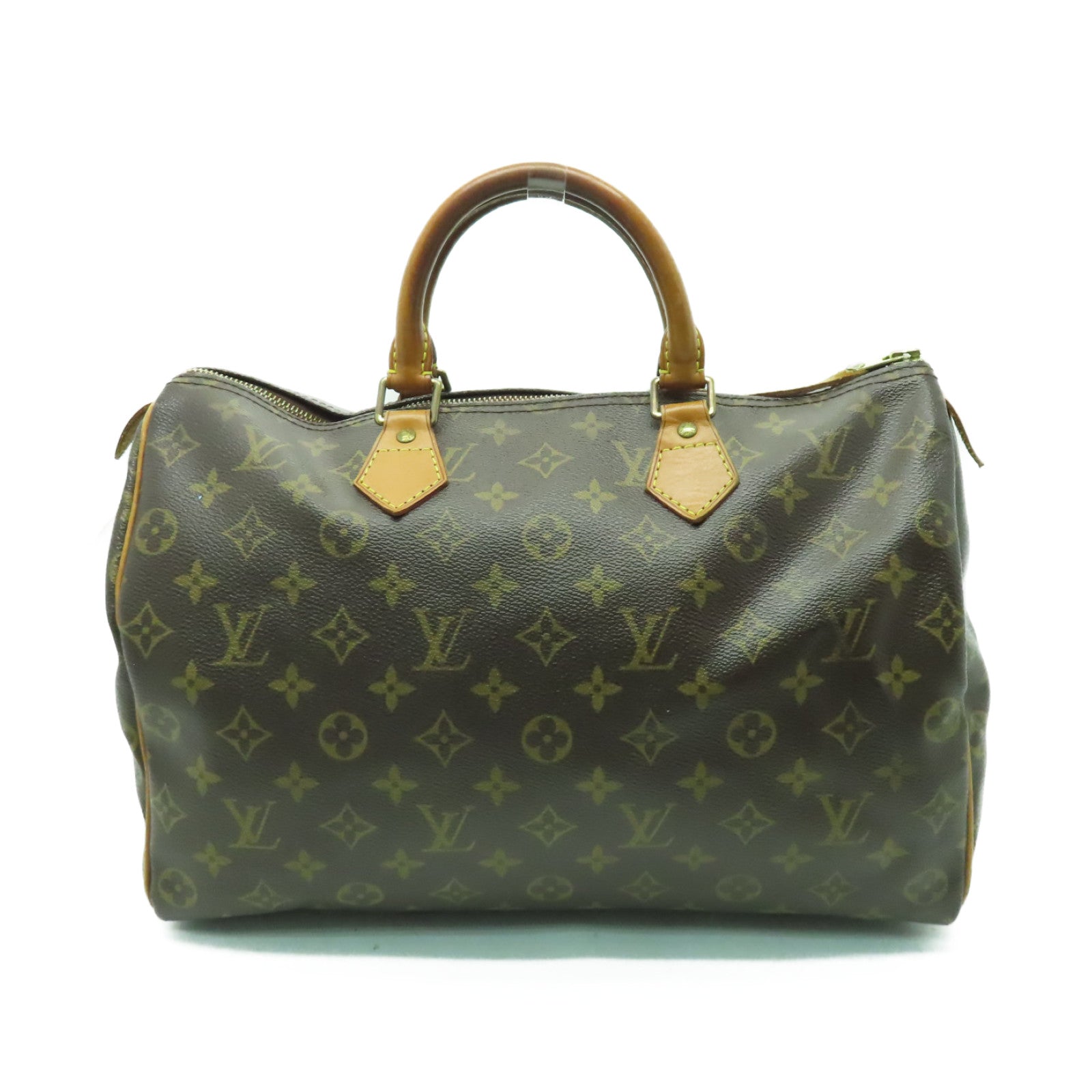 LOUIS VUITTON 【清倉大減價】Monogram Speedy 35金扣手挽袋棕色