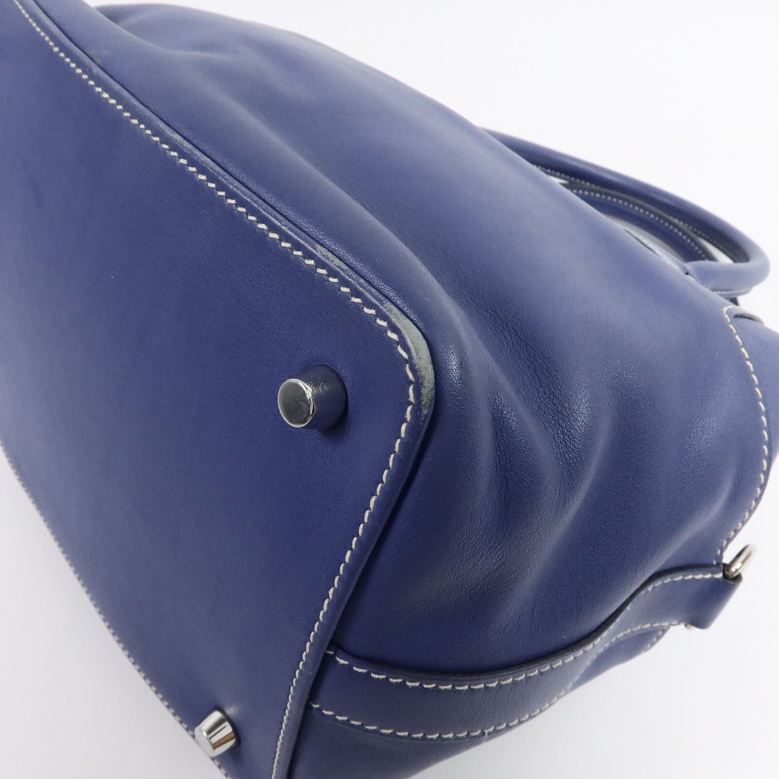 HERMES Evercolor皮革Tool Box 20手挽肩背兩用袋Bleu Agate