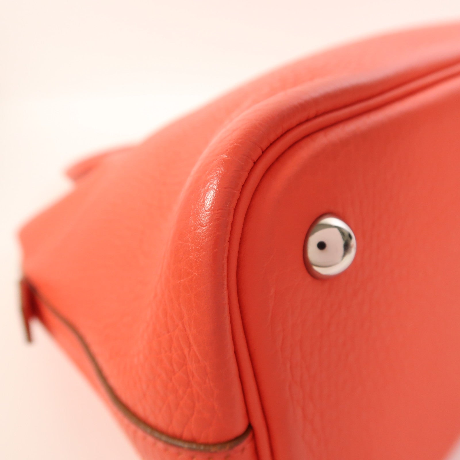 HERMES Clemence皮革Bolide 31銀扣手挽肩背兩用袋Rose Jaipur