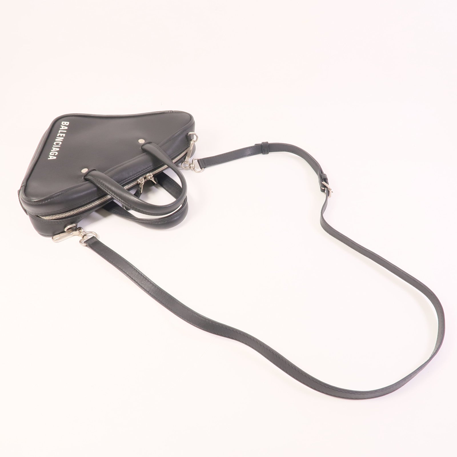 BALENCIAGA 牛皮皮革Triangle Duffle XS銀扣手挽肩背兩用袋