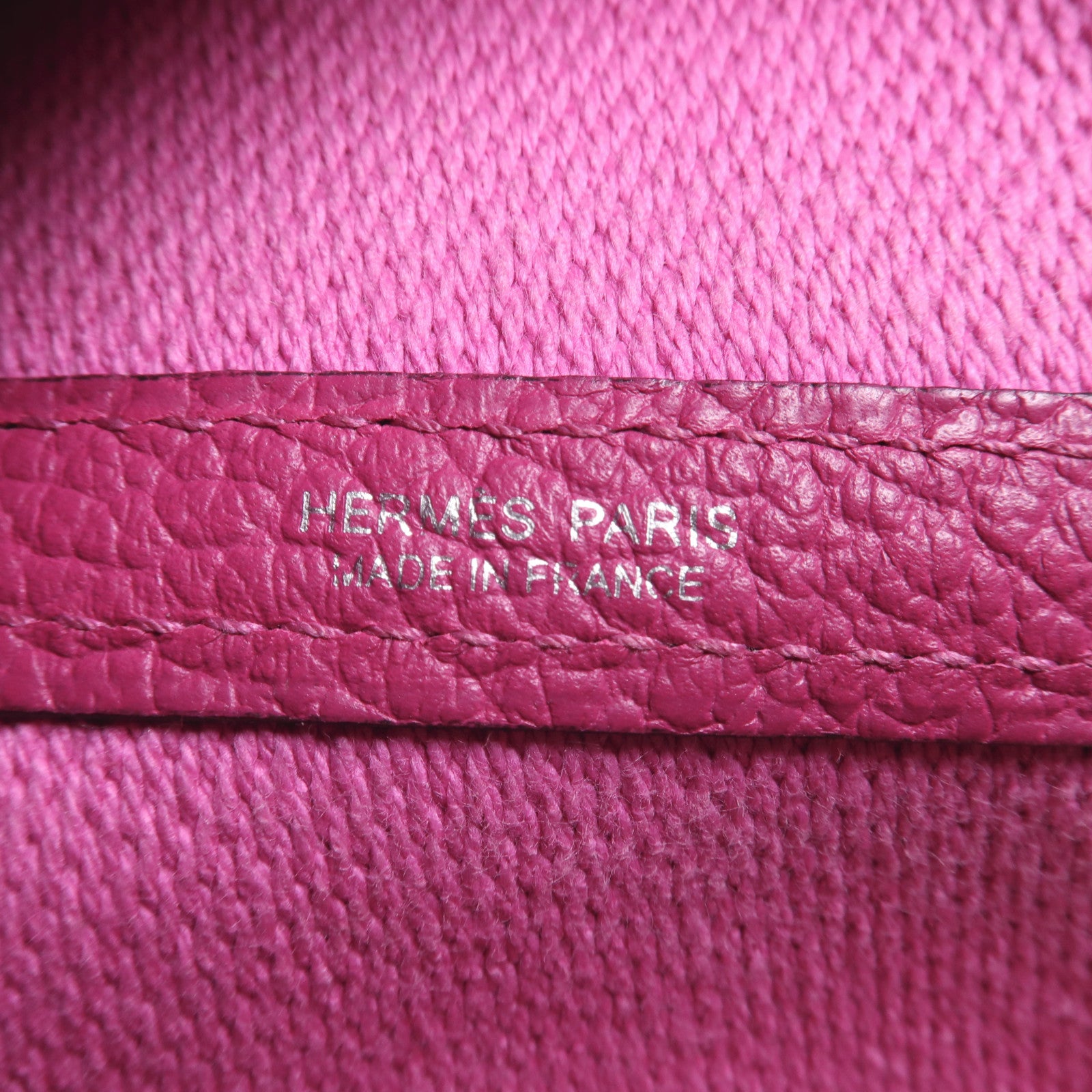 HERMES 帆布/皮革Garden Party PM銀扣手挽袋Rose Pourpre