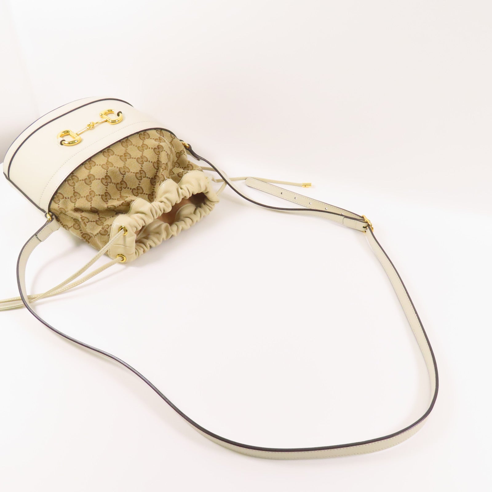 GUCCI GG GHW Shoulder Bag 602118 Calfskin Leather Brown/Beige