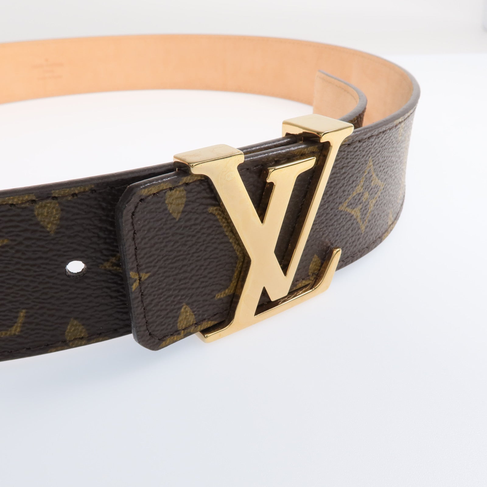 LOUIS VUITTON Monogram Belt金扣皮帶