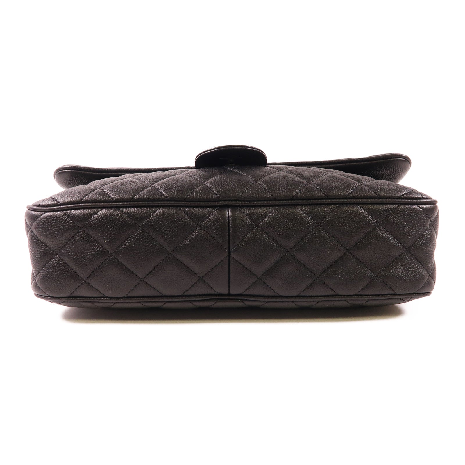 CHANEL CC Shoulder Bag Calfskin Leather Black