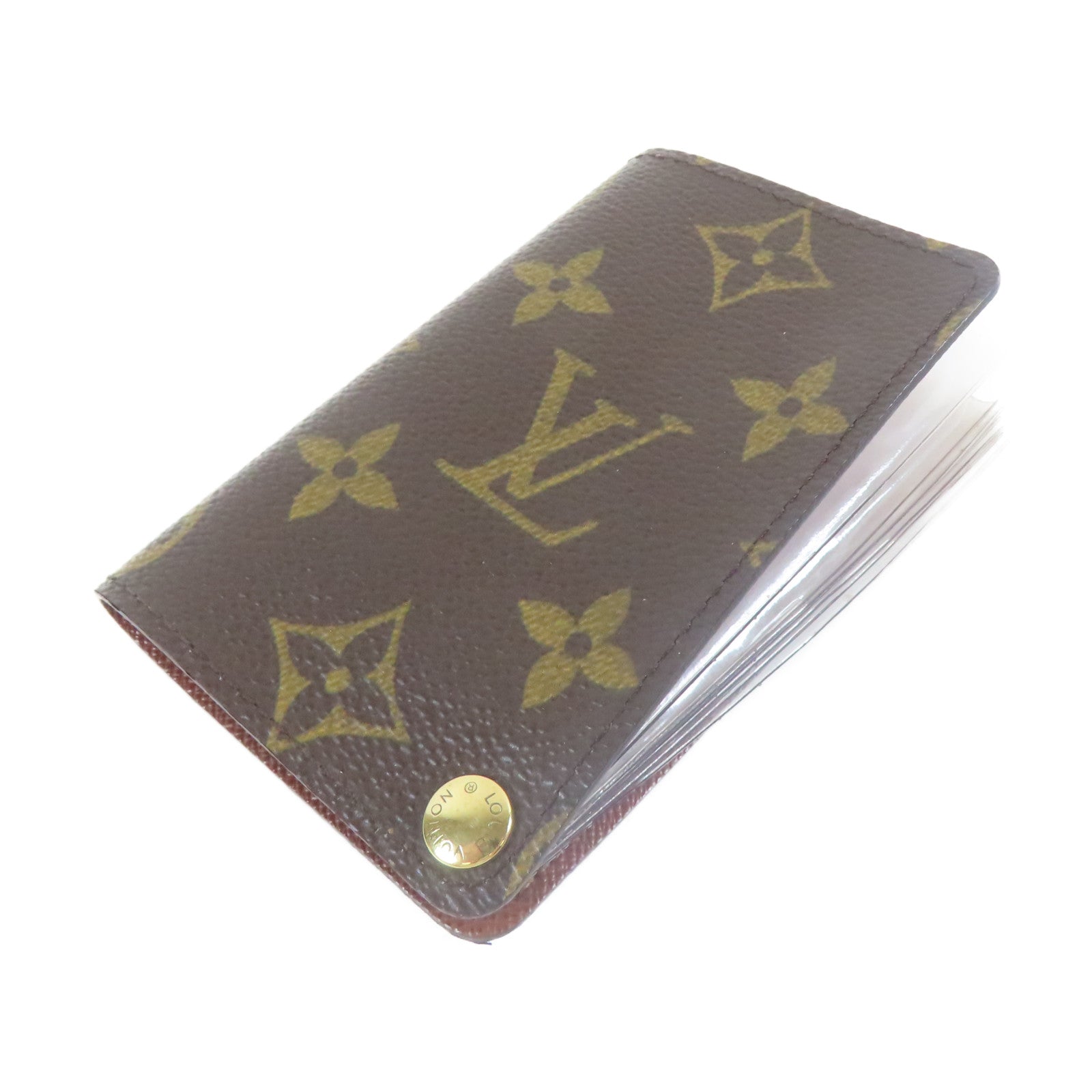 LOUIS VUITTON 【激減優惠】Monogram Porte Cartes Credit Pression Card Case金扣卡片套啡色