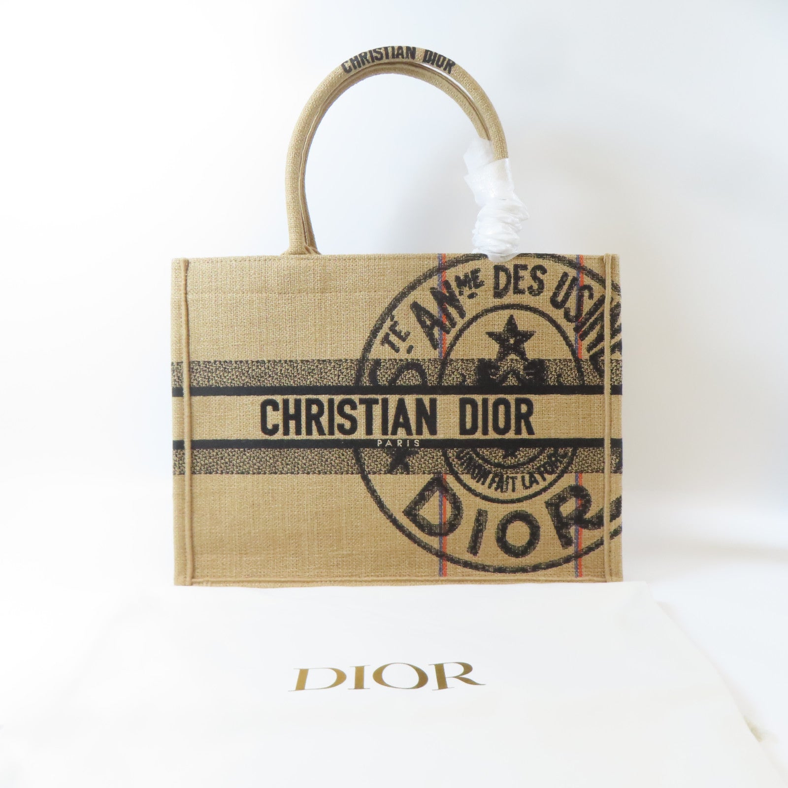 Dior 麻質Book Tote Bag 手挽袋啡色