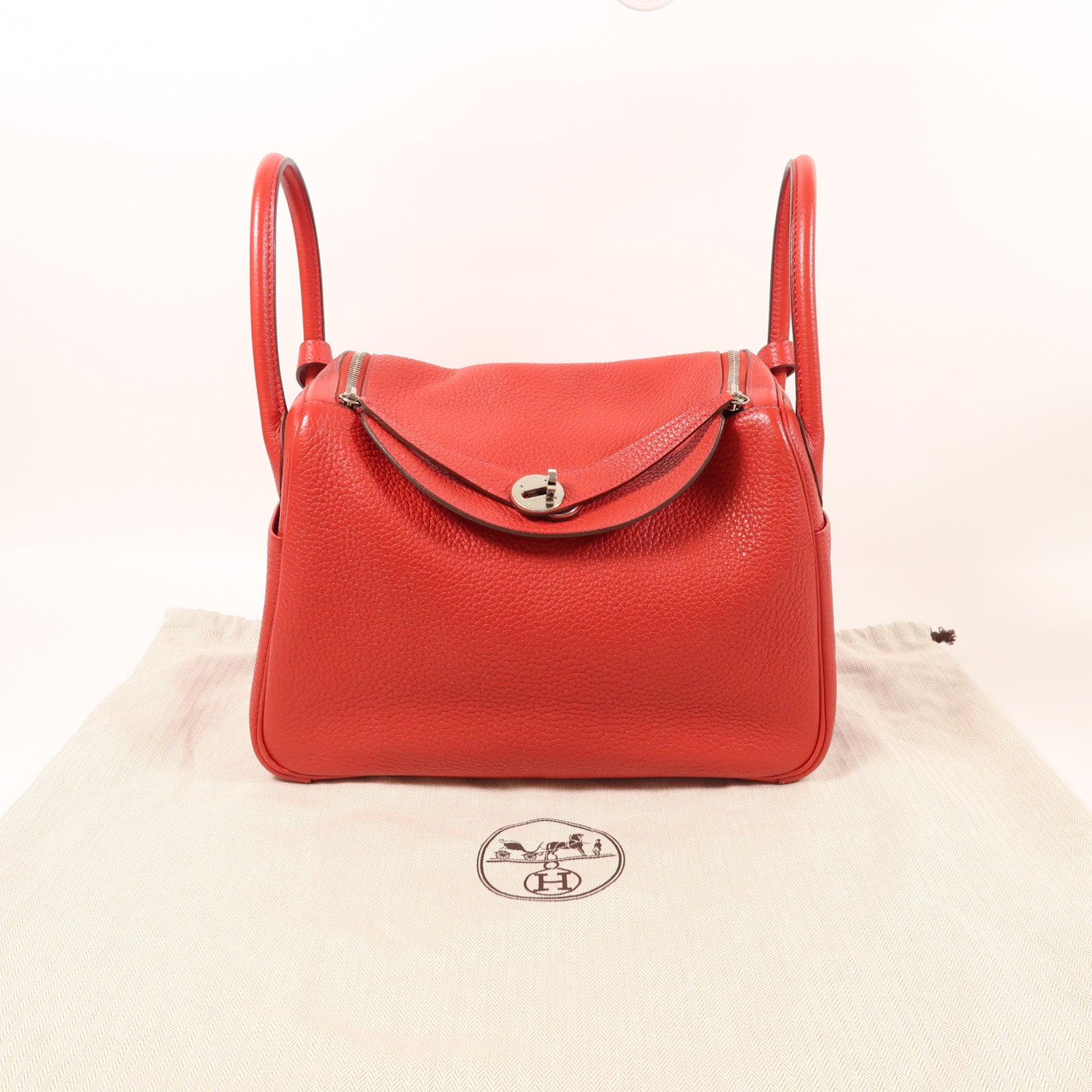 HERMES Clemence皮革Lindy 30銀扣手挽肩背兩用袋