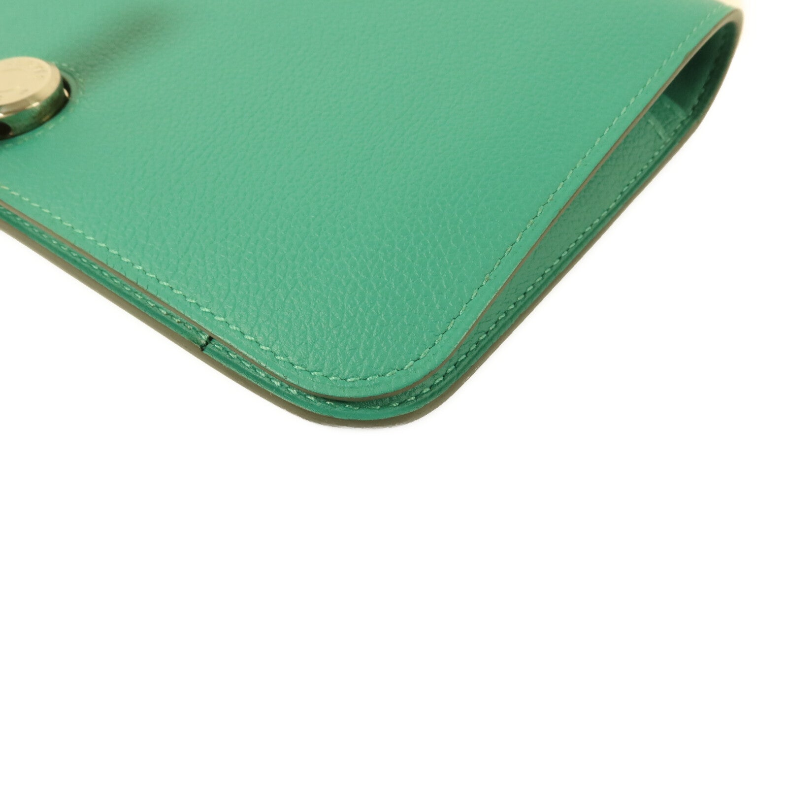 HERMES Evercolor皮革Dogon GM長錢包Vert Verone