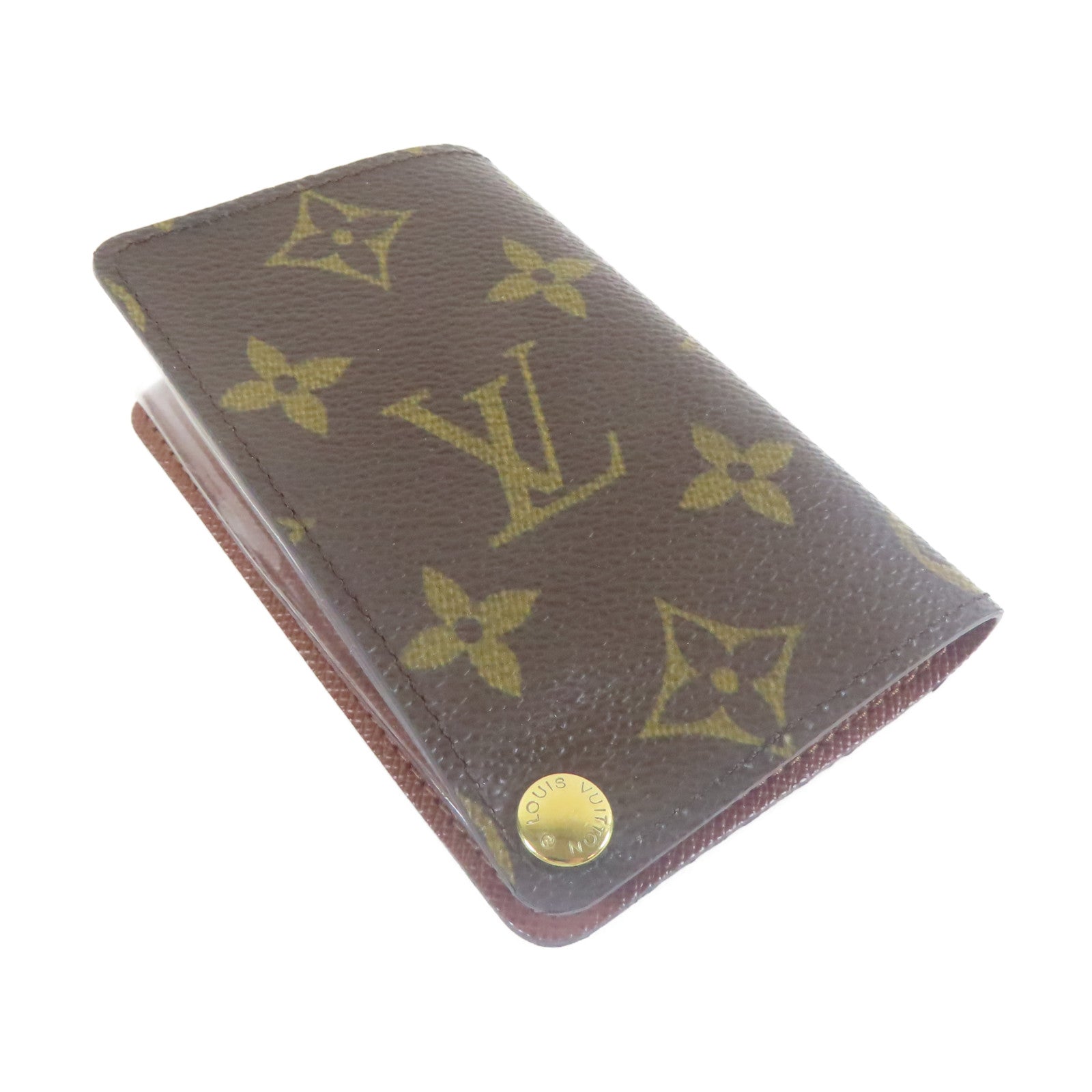 LOUIS VUITTON 【激減優惠】Monogram Porte Cartes Credit Pression Card Case金扣卡片套啡色
