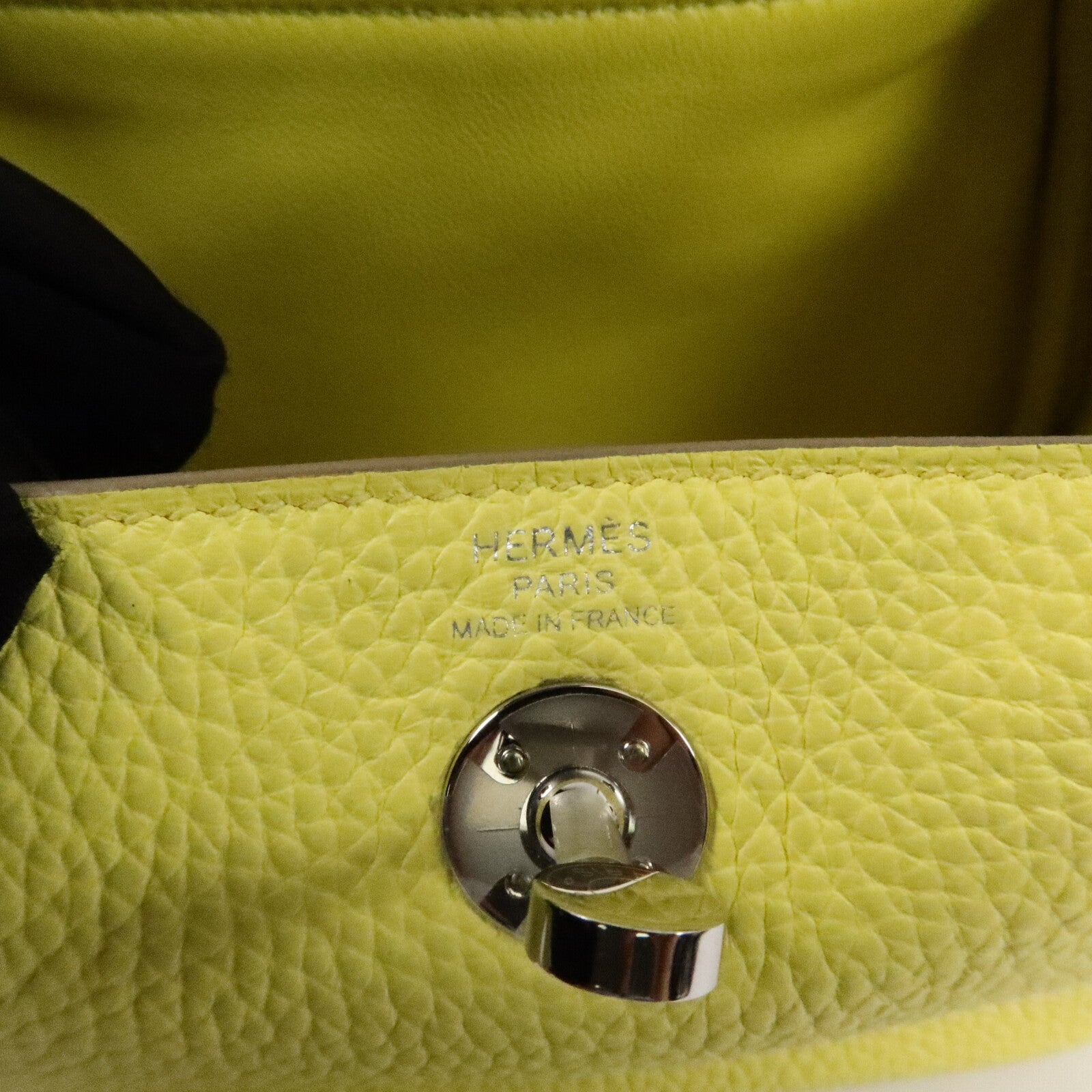 HERMES Mini Lindy金扣手挽肩背兩用袋Limoncello
