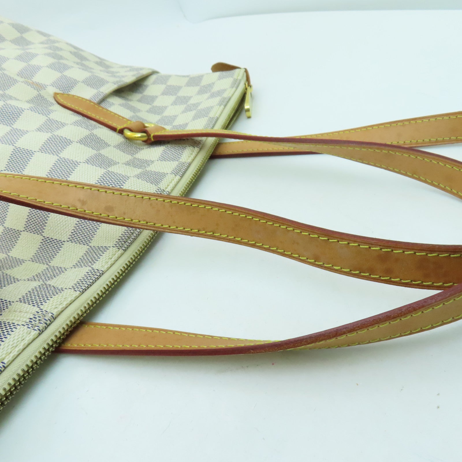 LOUIS VUITTON 【清倉大減價】Damier Totally MM金扣肩背袋米白色