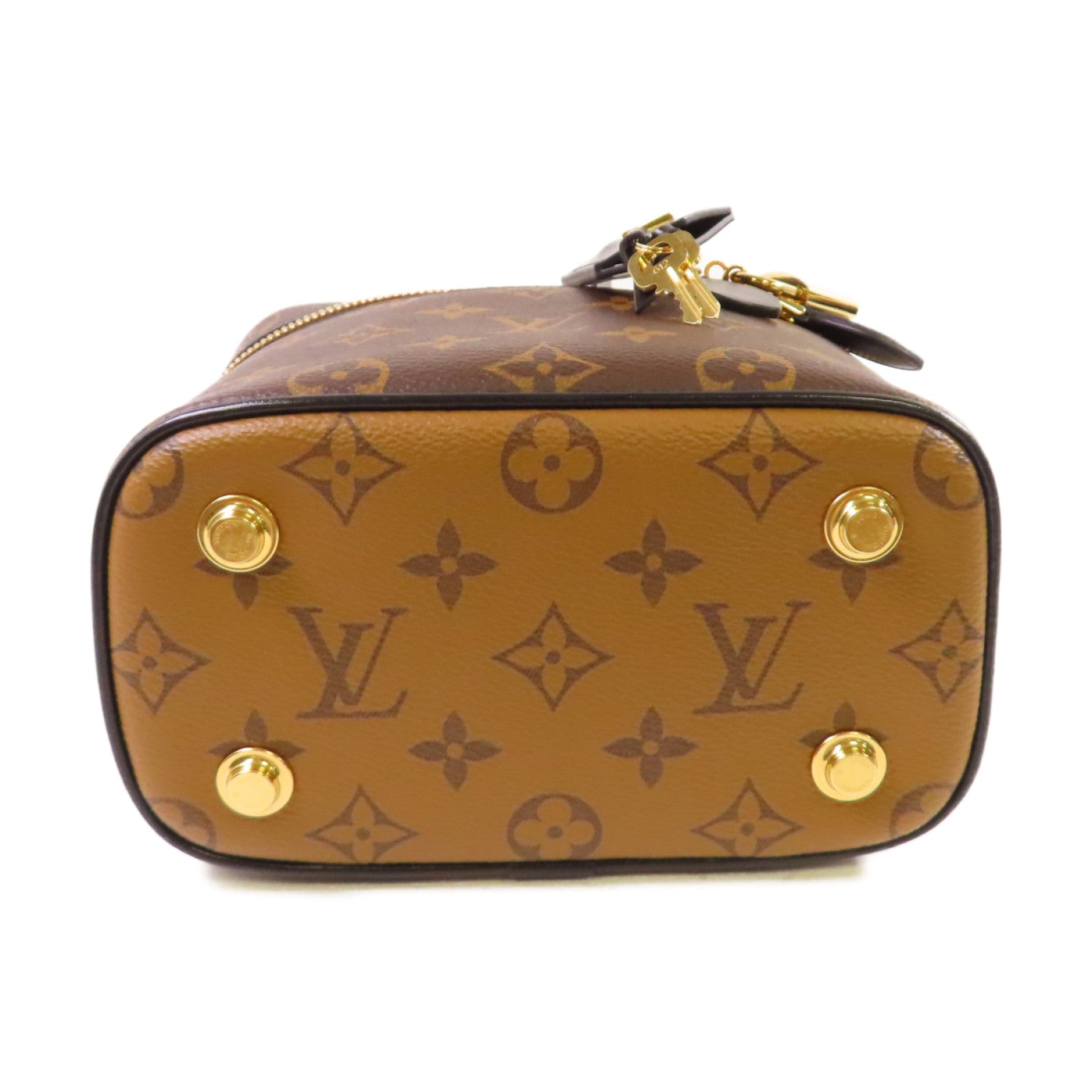 LOUIS VUITTON Monogram Reverse Vanity PM金扣手挽肩背兩用袋啡色