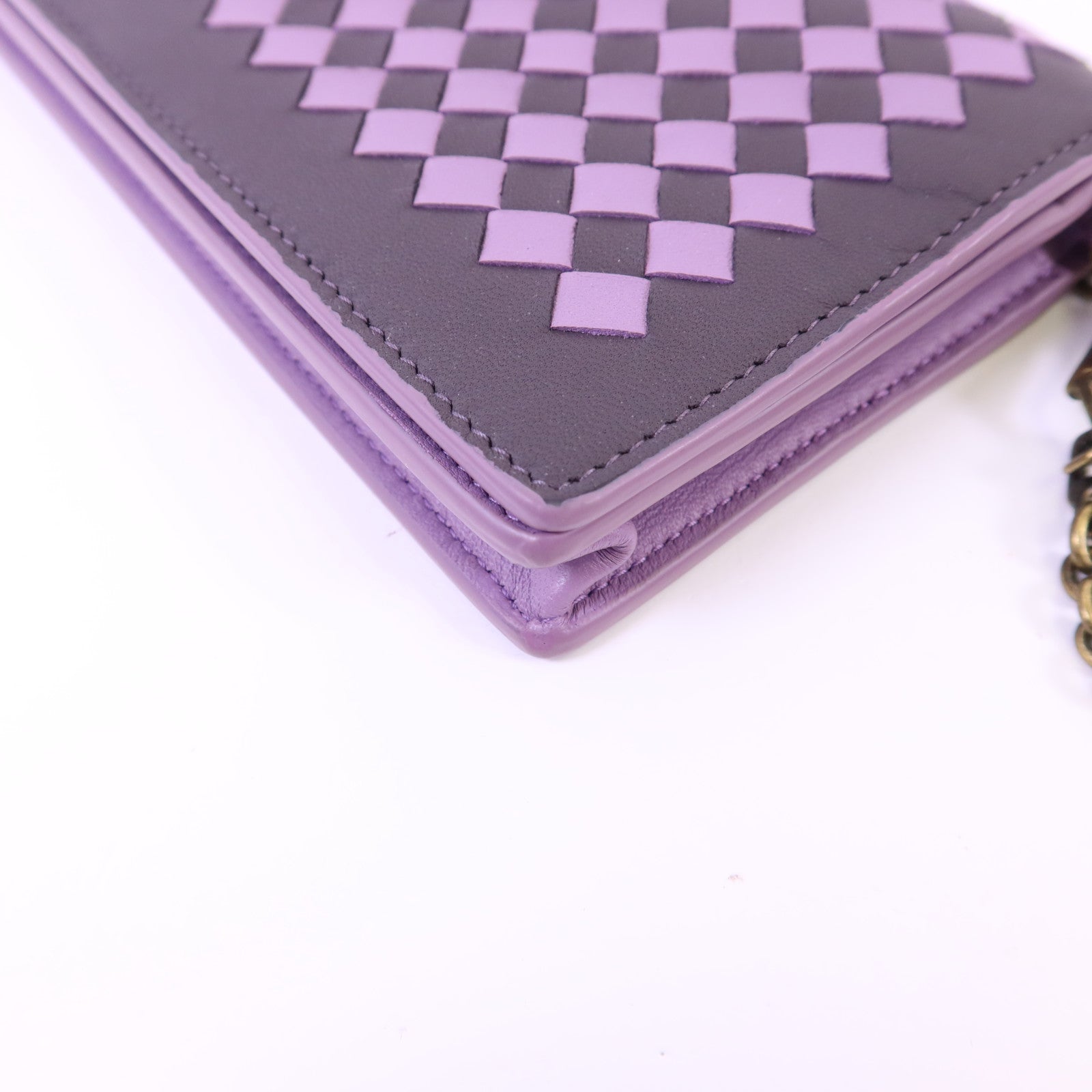 BOTTEGA VENETA 【激減優惠】牛皮皮革Intrecciato Chain鏈帶肩背袋