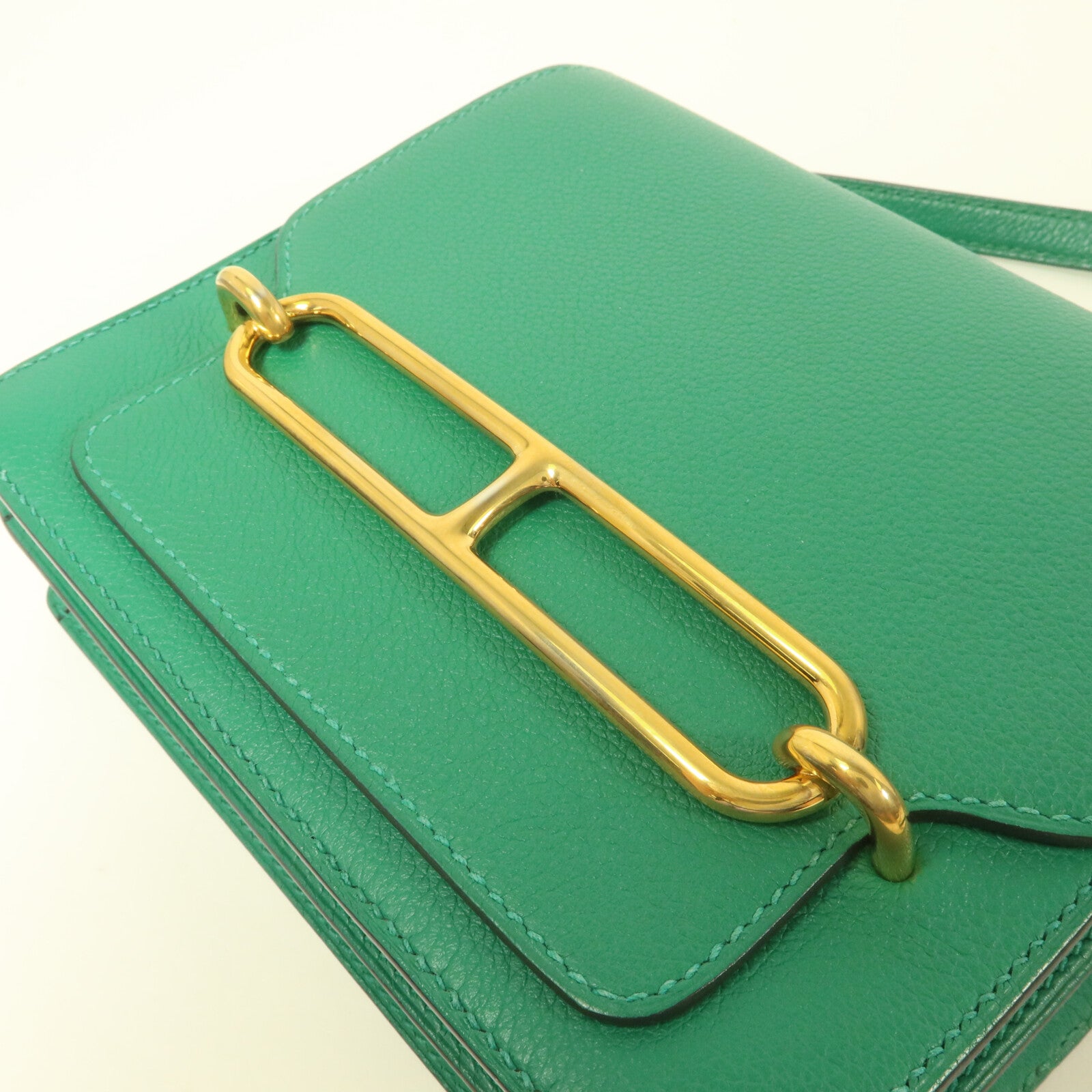 HERMES 【激減優惠】Evercolor皮革Roulis Mini肩背袋Vert Vertigo