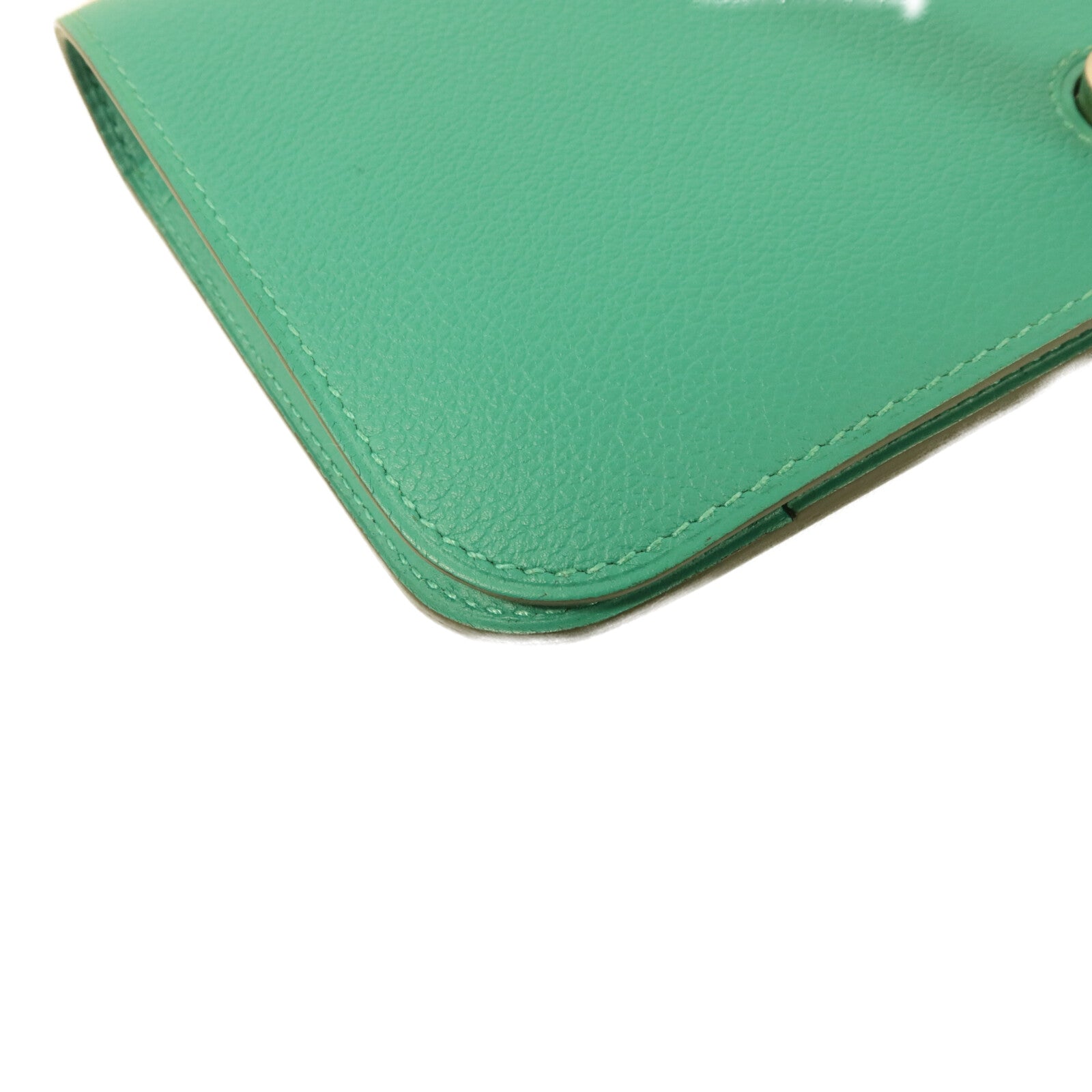 HERMES Evercolor皮革Dogon GM長錢包Vert Verone