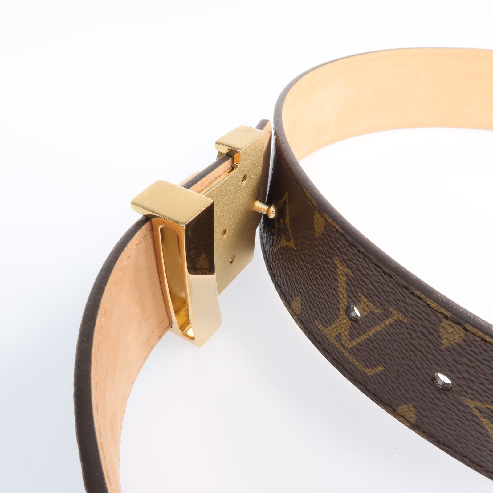 LOUIS VUITTON Monogram Belt金扣皮帶
