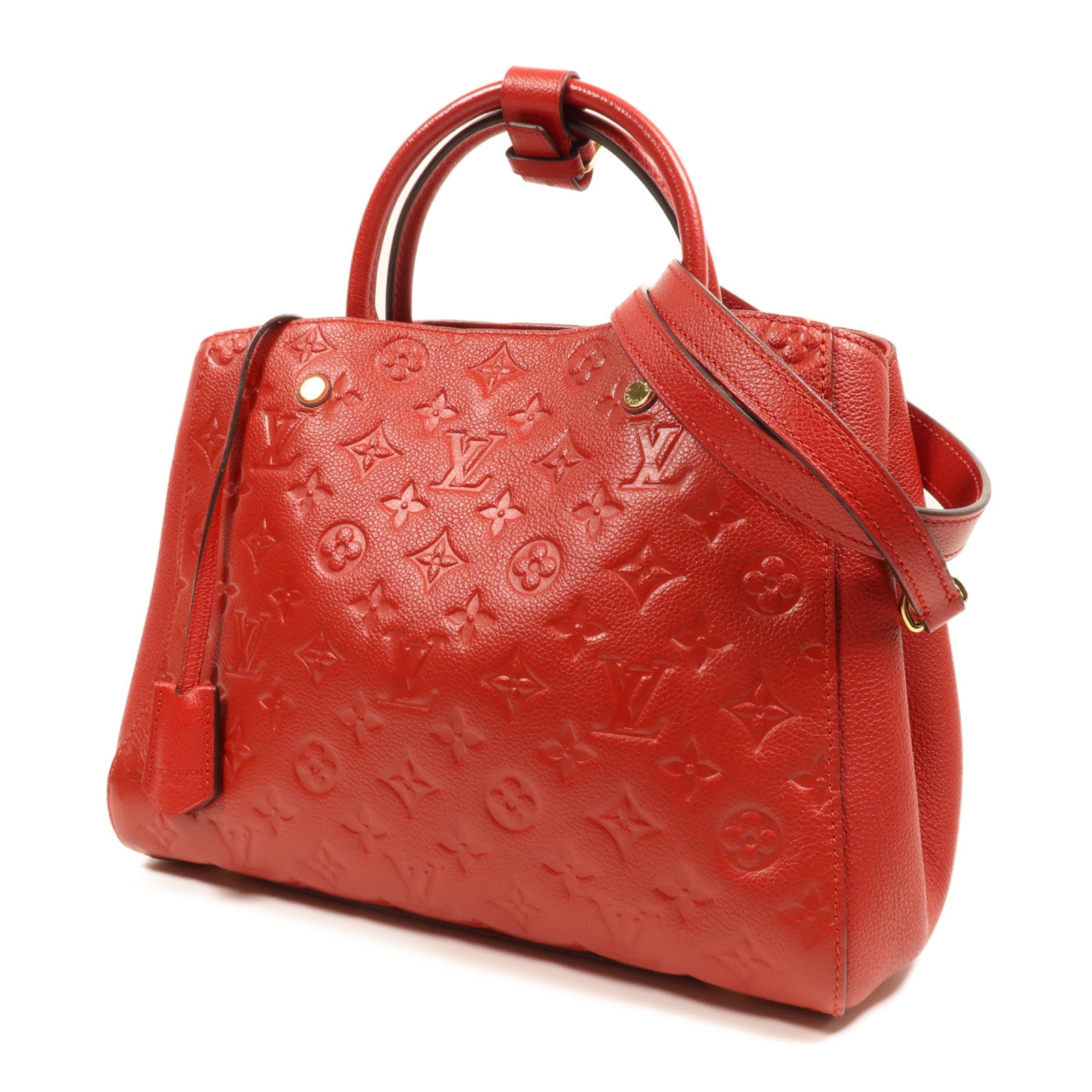 LOUIS VUITTON Monogram Empreinte Montaigne MM金扣肩背袋