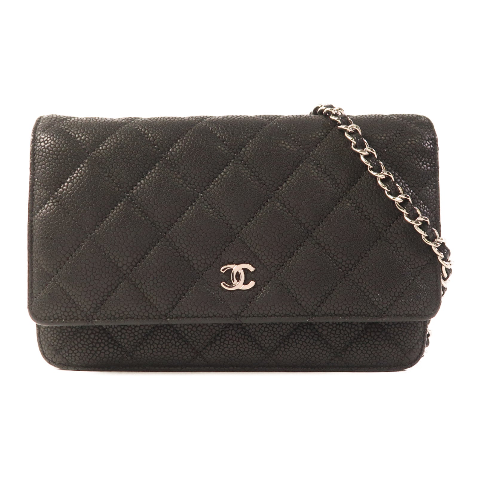 CHANEL 牛皮皮革WOC Wallet On Chain銀扣鏈帶肩背袋