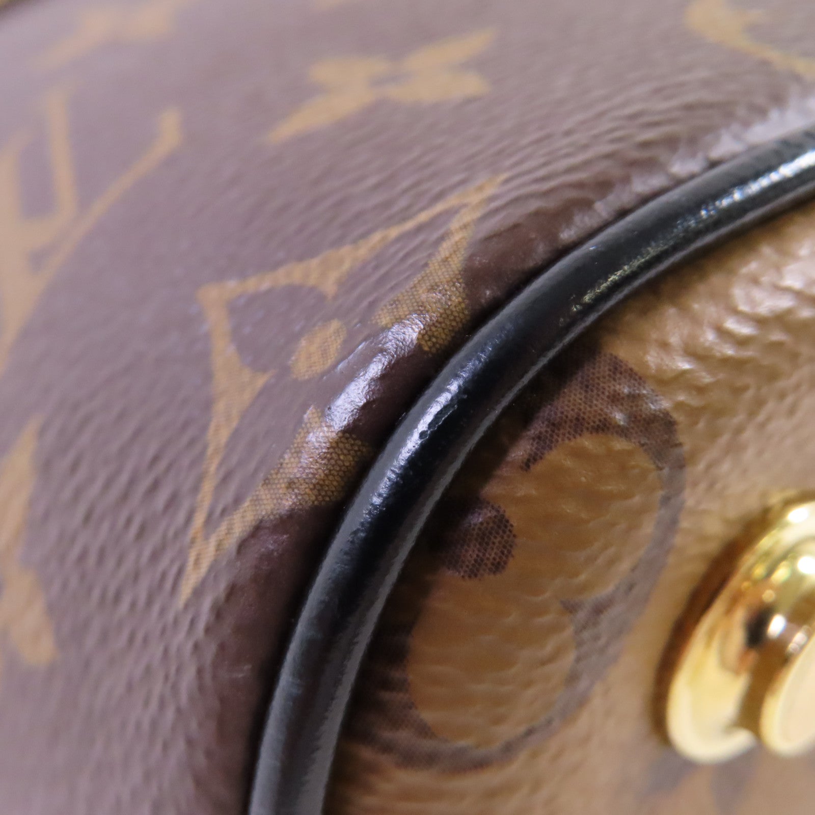 LOUIS VUITTON Monogram Reverse Vanity PM金扣手挽肩背兩用袋啡色