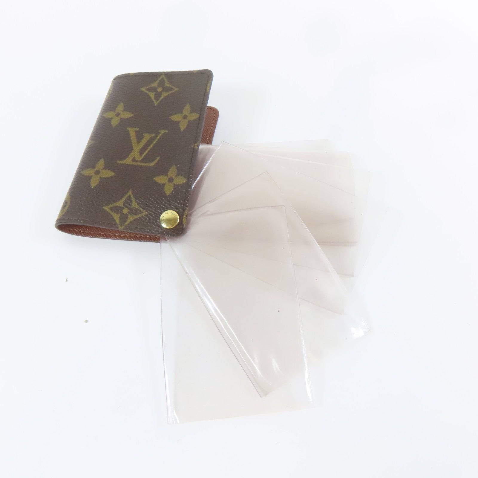LOUIS VUITTON 【激減優惠】Monogram Porte Cartes Credit Pression Card Case金扣卡片套啡色