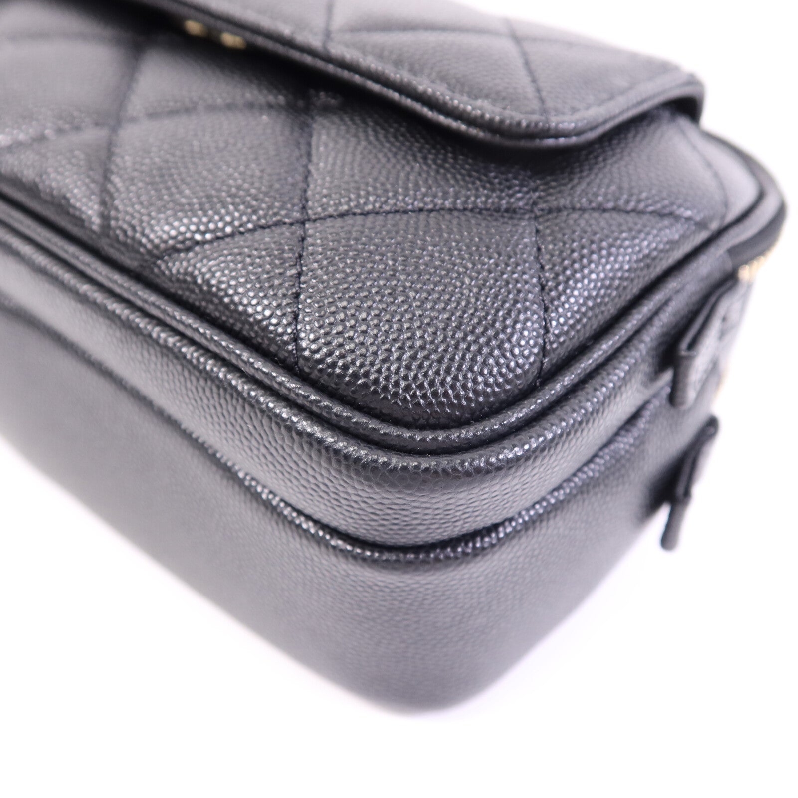 CHANEL 牛皮皮革Waist Bag金扣鏈帶腰包