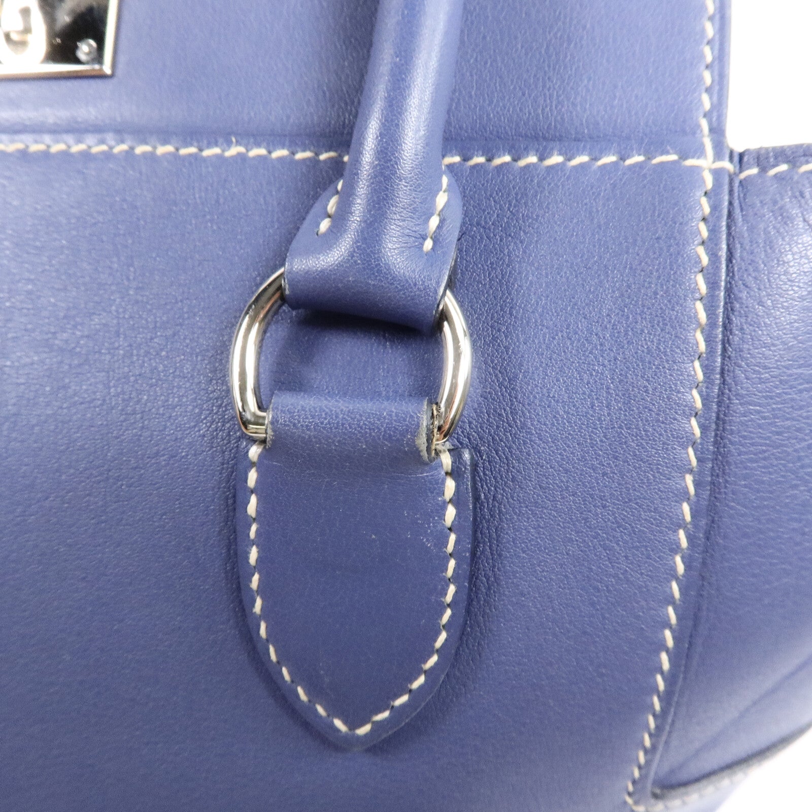 HERMES Evercolor皮革Tool Box 20手挽肩背兩用袋Bleu Agate