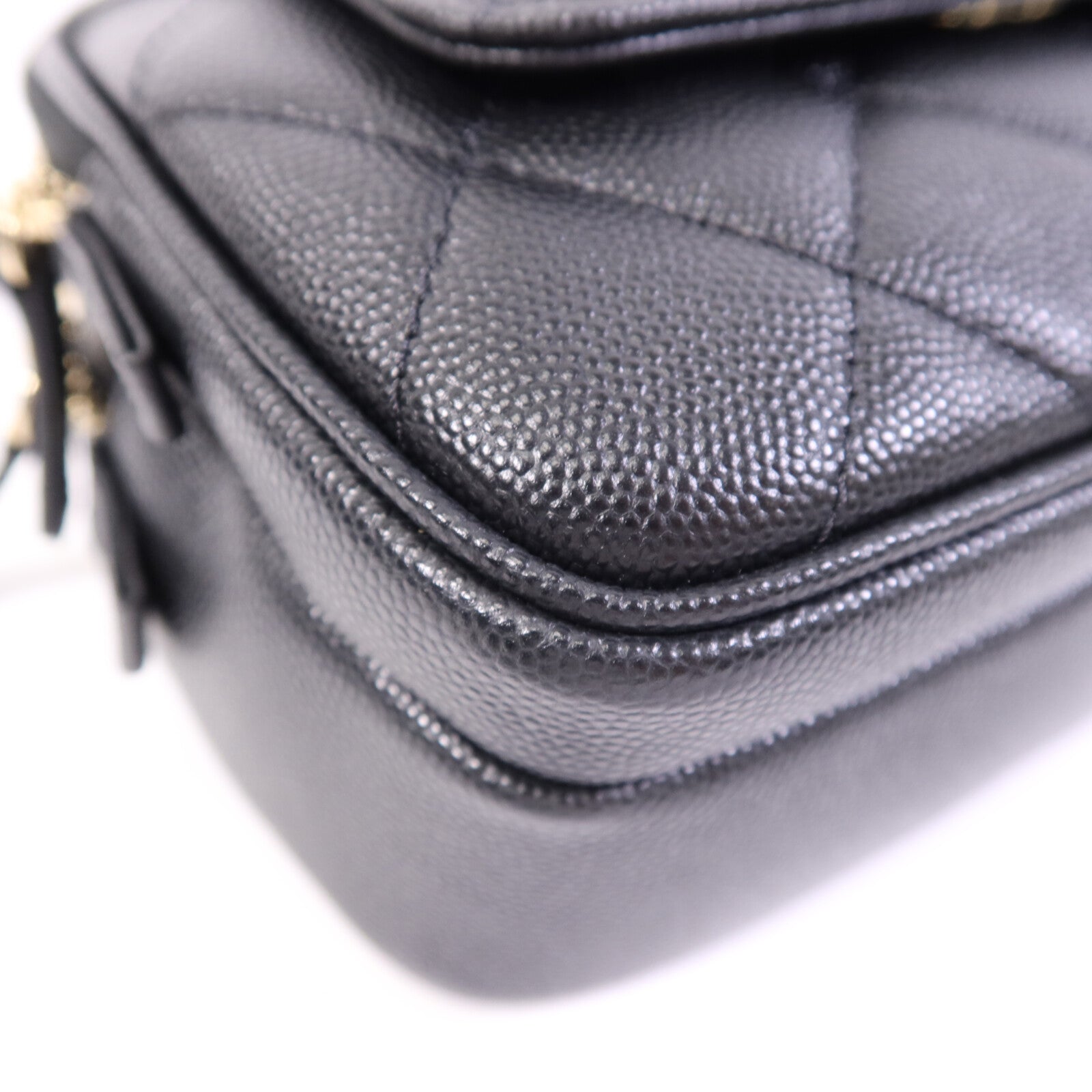 CHANEL 牛皮皮革Waist Bag金扣鏈帶腰包