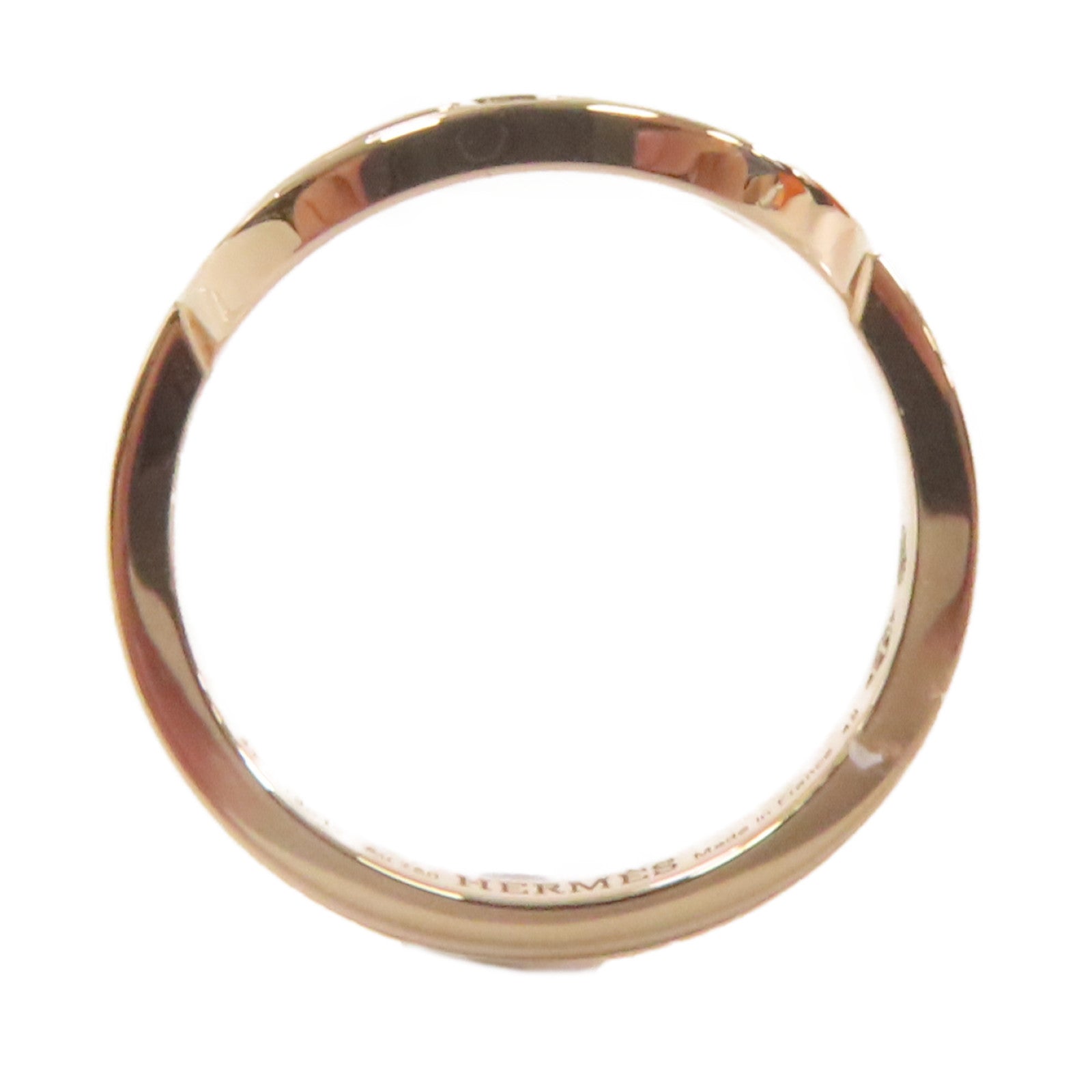 HERMES **【激減優惠】18K玫瑰金/鑽石Bague Chaine d'ancre Ring戒指#49/US#5