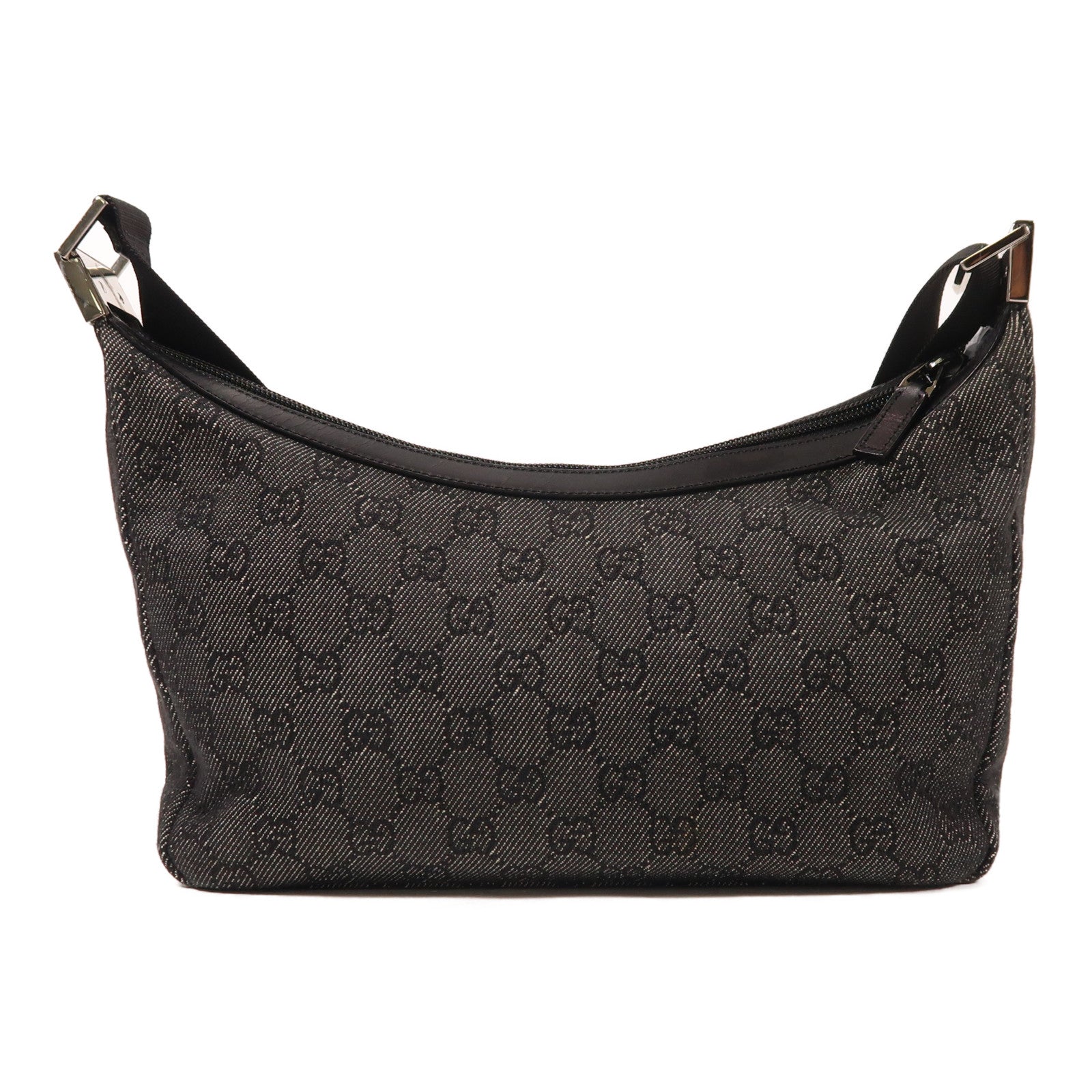 GUCCI 帆布Shoulder Bag銀扣肩背袋