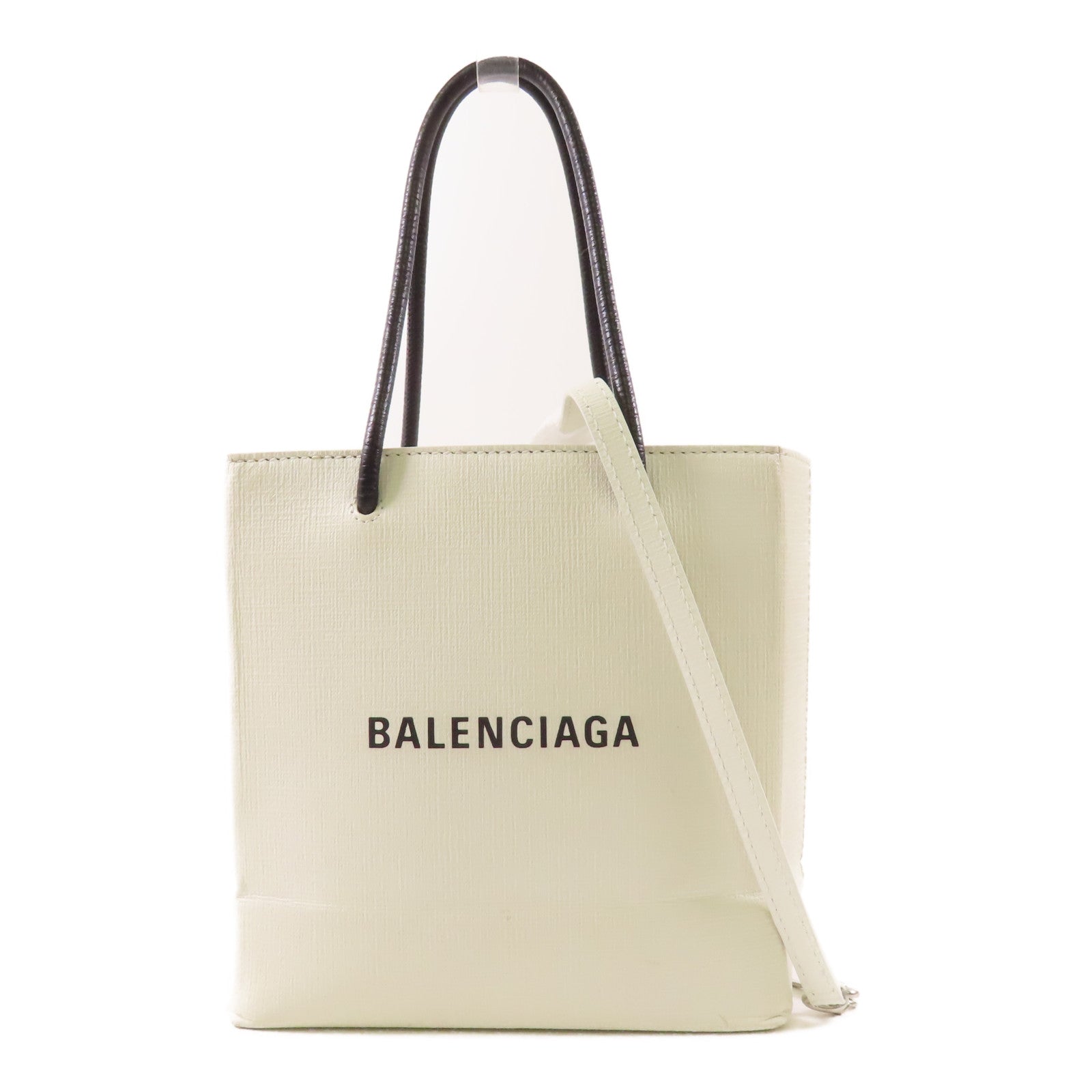 BALENCIAGA 【激減優惠】皮革Shopping Tote XXS銀扣手挽肩背兩用袋