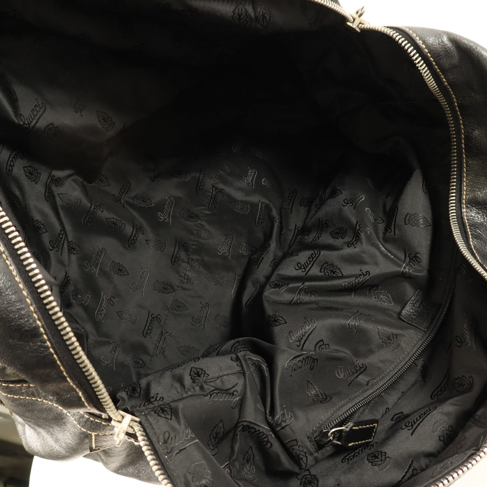 GUCCI Hysteria皮革Duffle Bag銀扣肩背袋