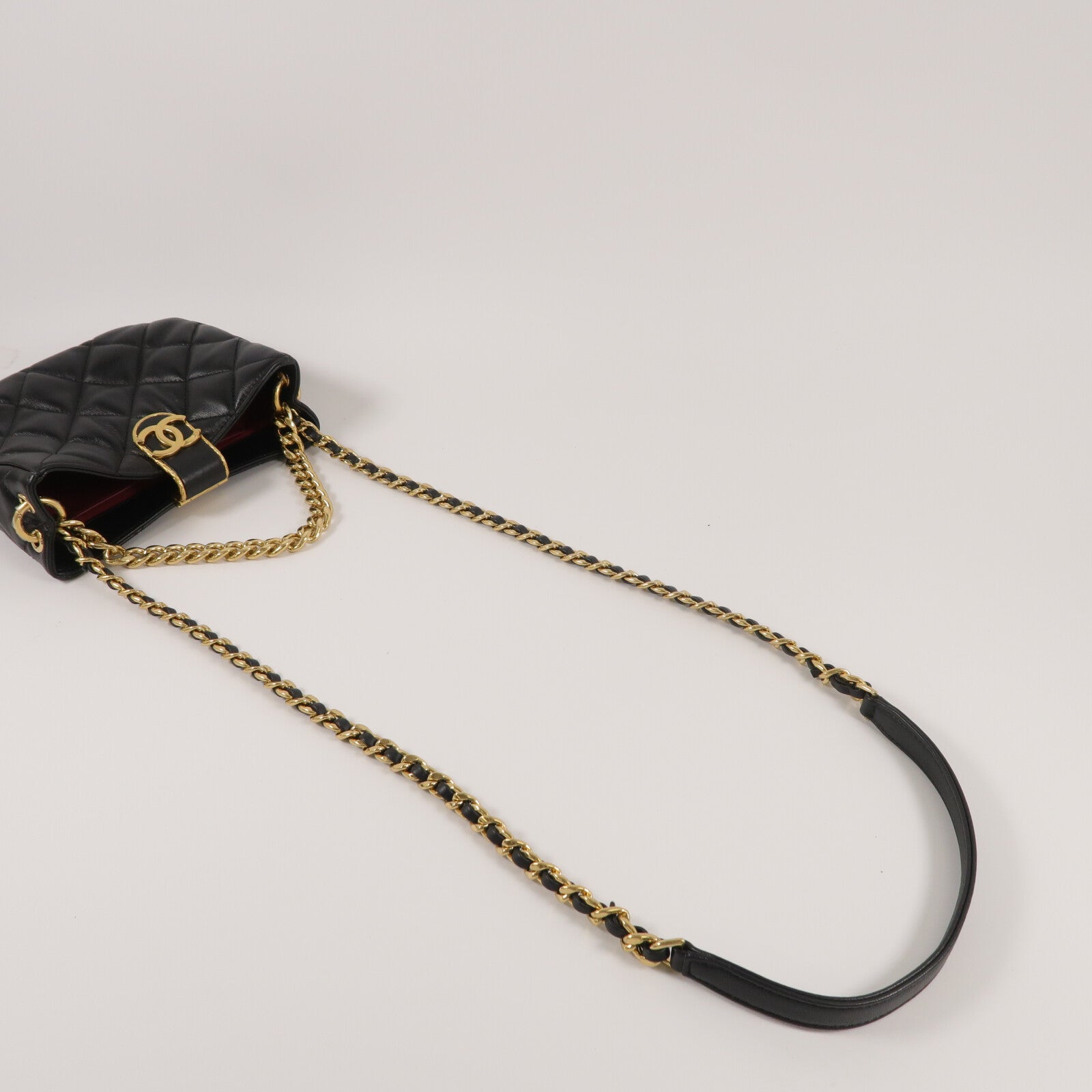 CHANEL 羊皮皮革Chain Shoulder手挽肩背兩用袋