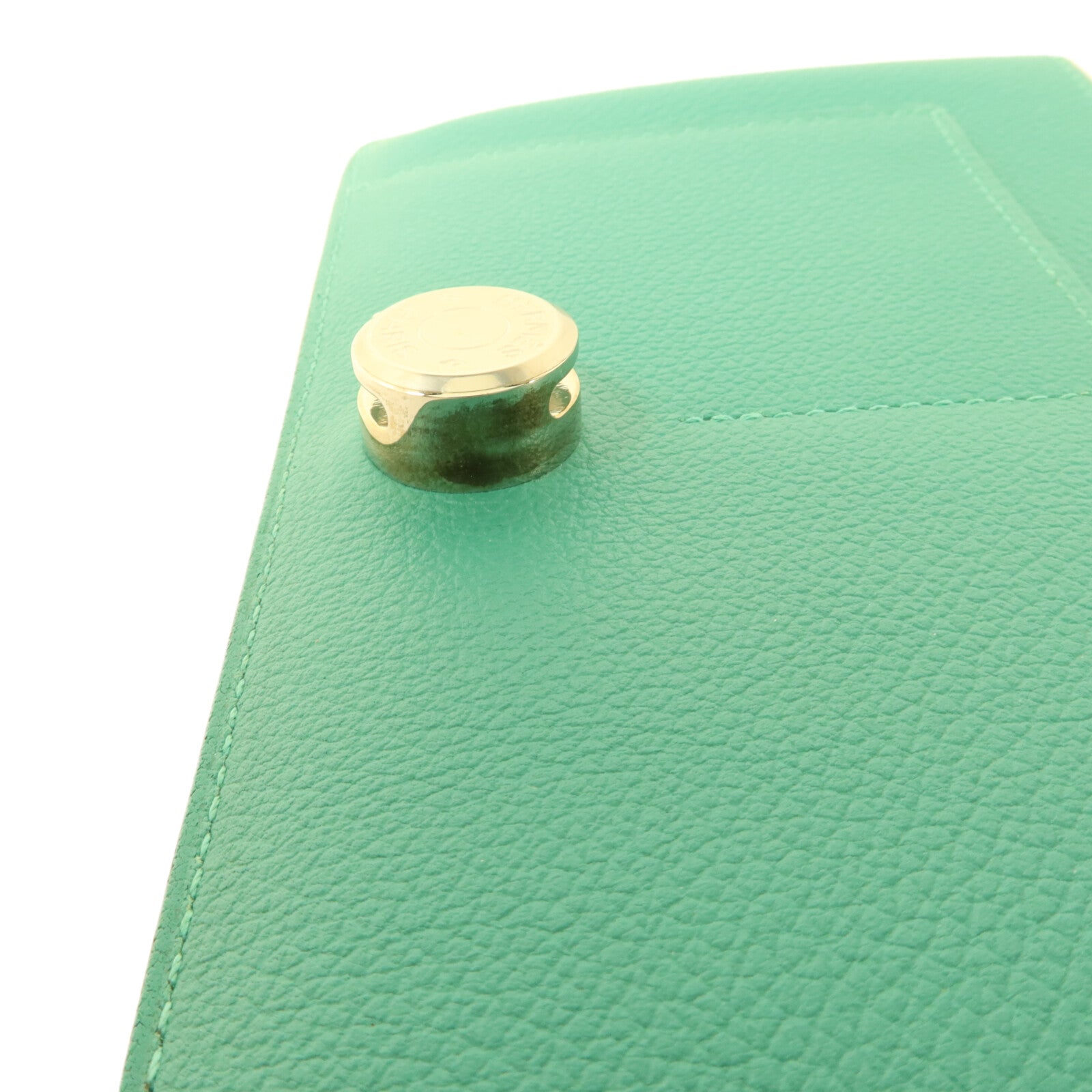HERMES Evercolor皮革Dogon GM長錢包Vert Verone