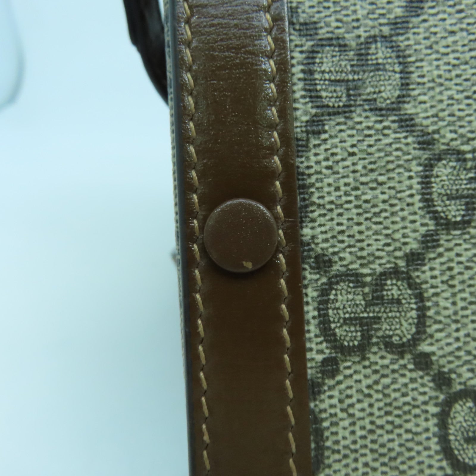 GUCCI 塗層帆布Mini Horsebit 1955金扣肩背袋啡色