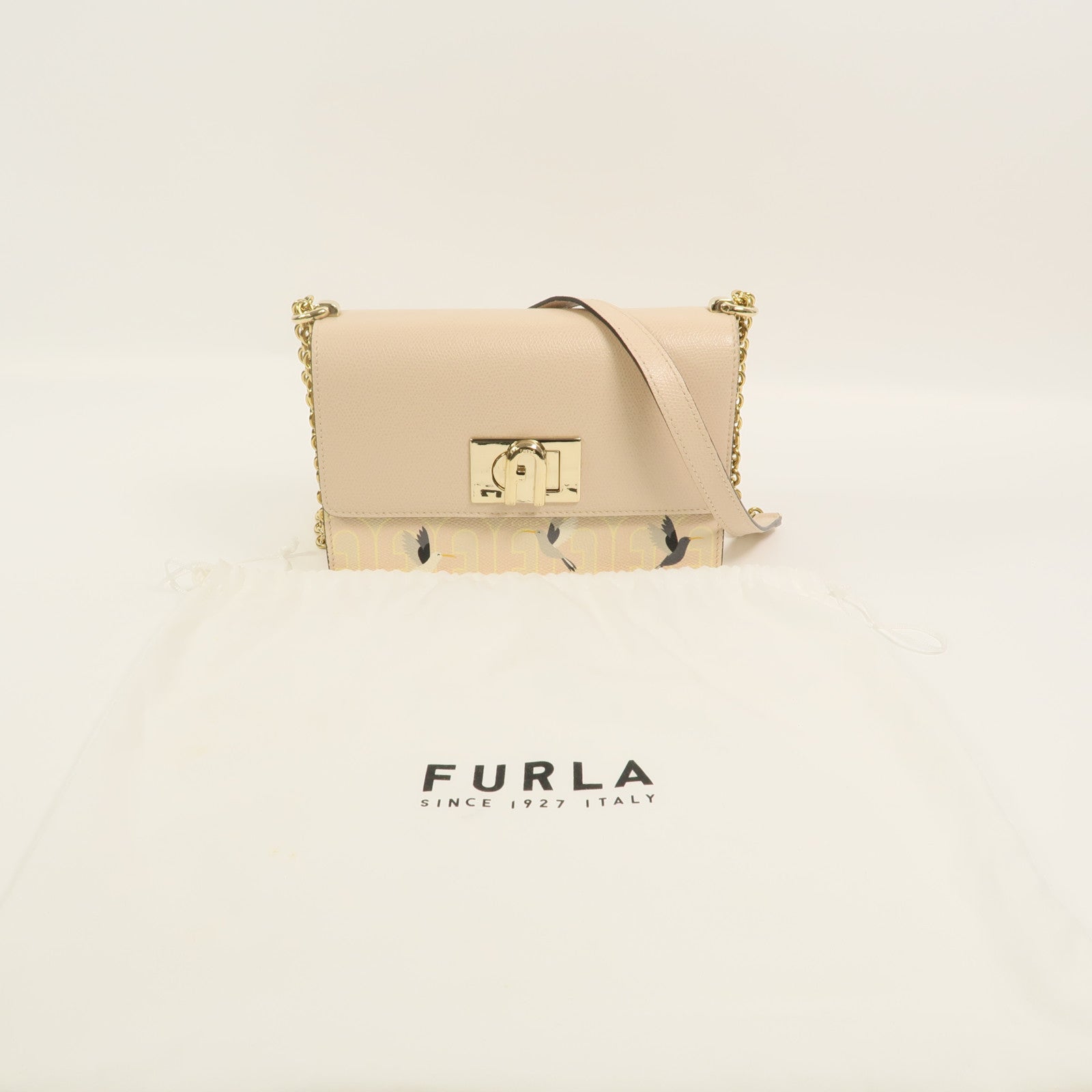 Furla 牛皮皮革1927 Crossbody Bag鏈帶肩背袋