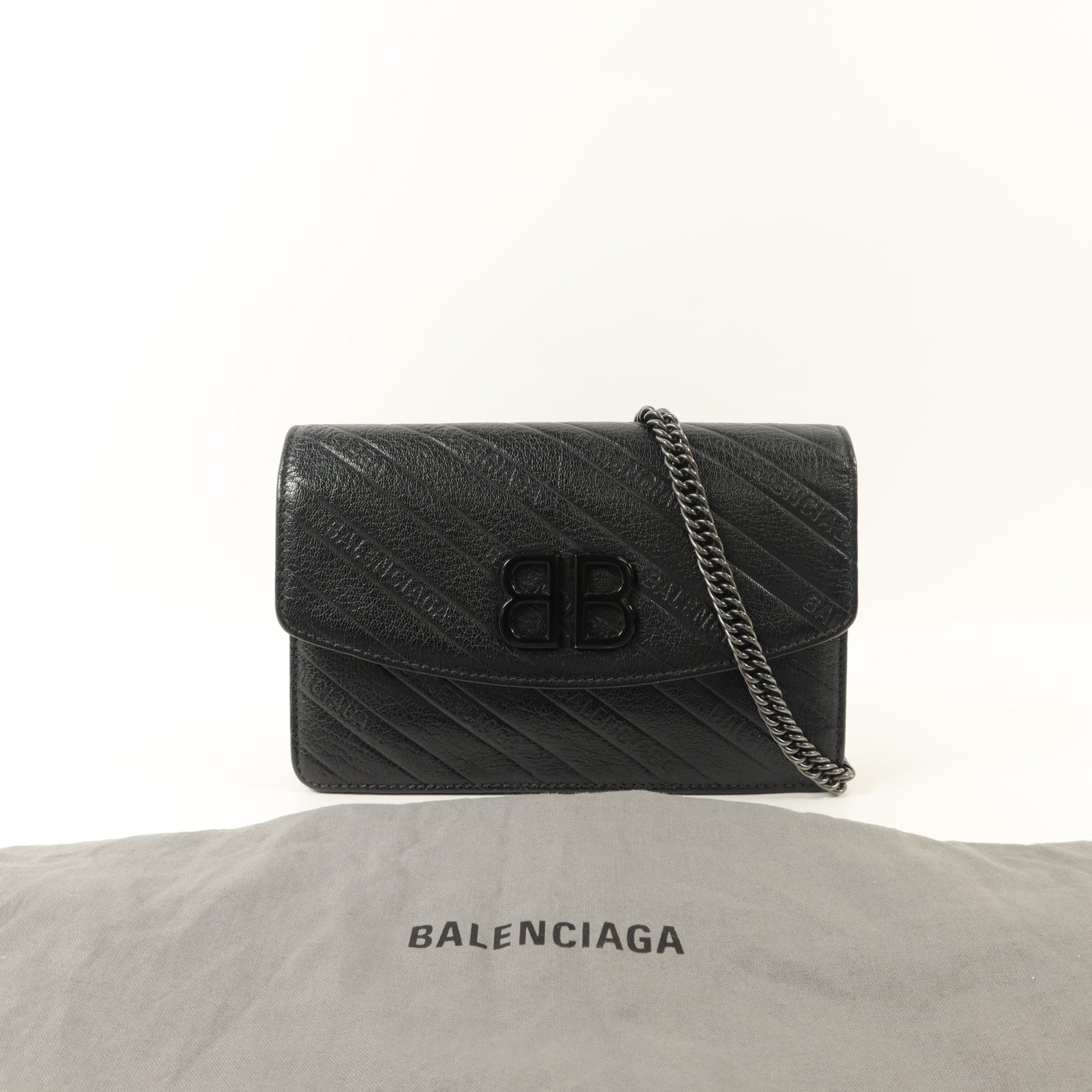 BALENCIAGA 牛皮皮革BB Wallet On Chain鏈帶肩背袋