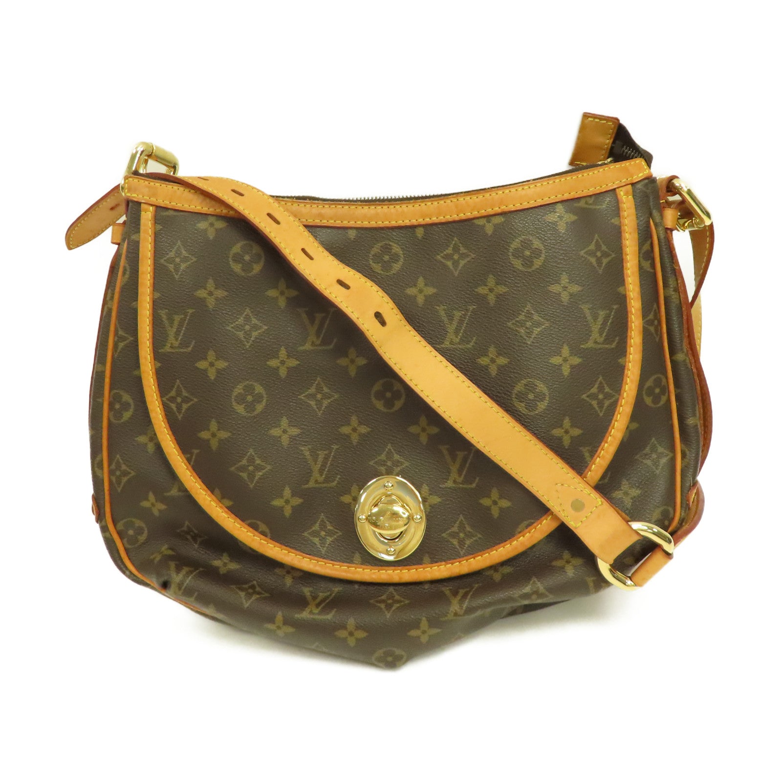 LOUIS VUITTON Monogram Tulum GM金扣肩背袋啡色