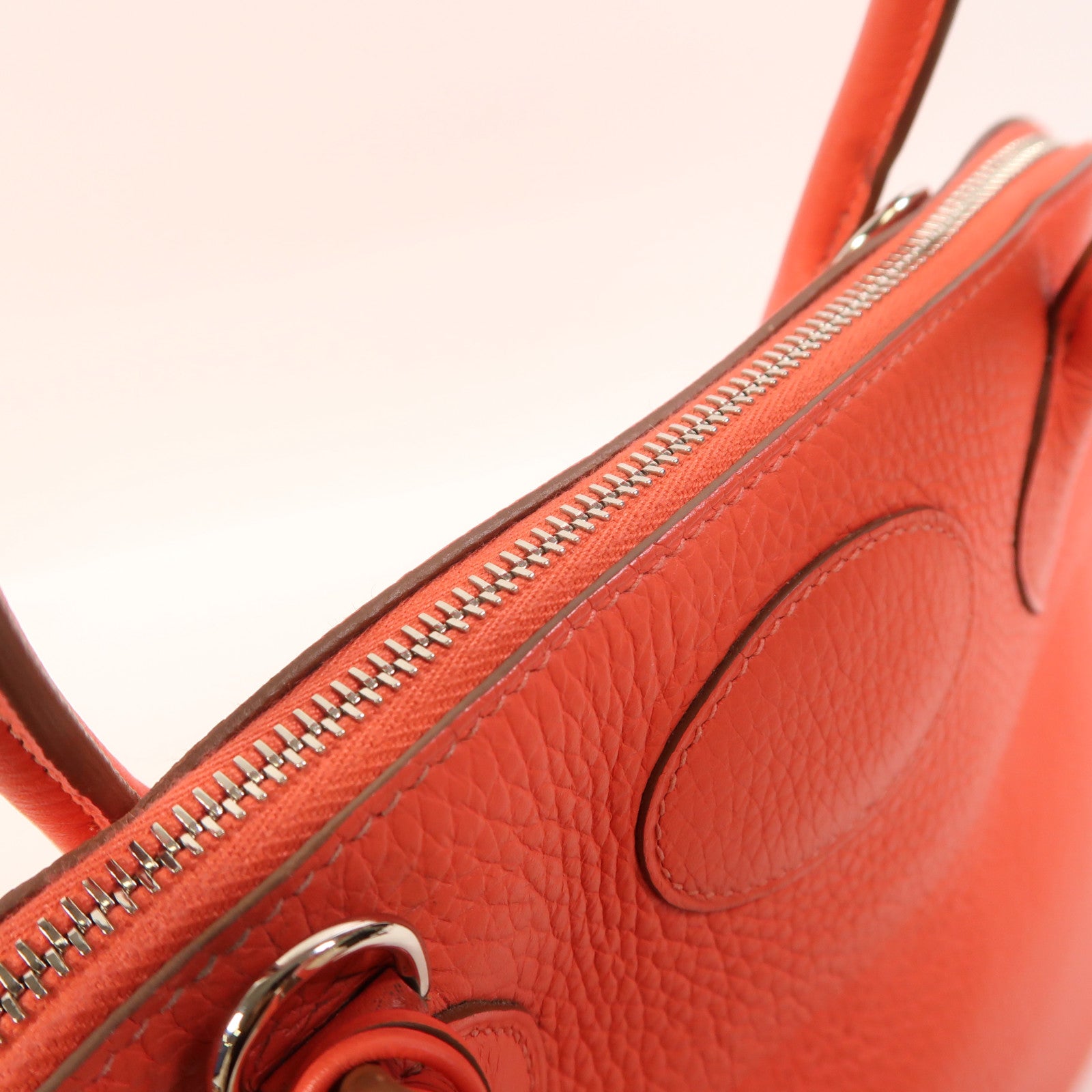 HERMES Clemence皮革Bolide 31銀扣手挽肩背兩用袋Rose Jaipur