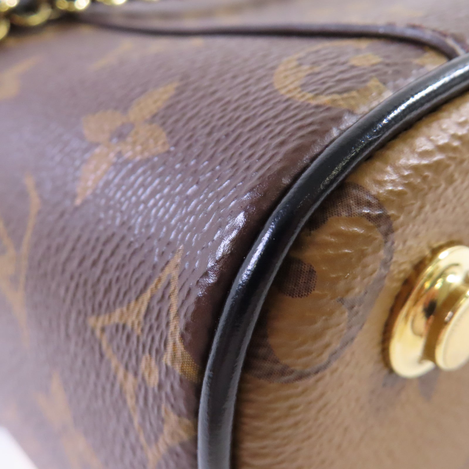 LOUIS VUITTON Monogram Reverse Vanity PM金扣手挽肩背兩用袋啡色
