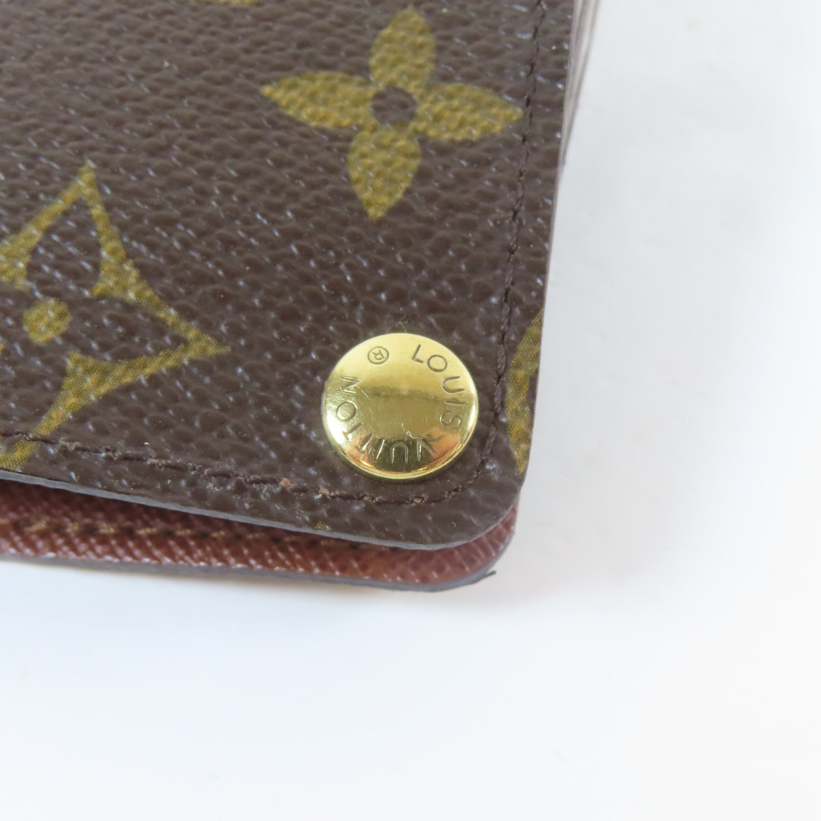 LOUIS VUITTON 【激減優惠】Monogram Porte Cartes Credit Pression Card Case金扣卡片套啡色